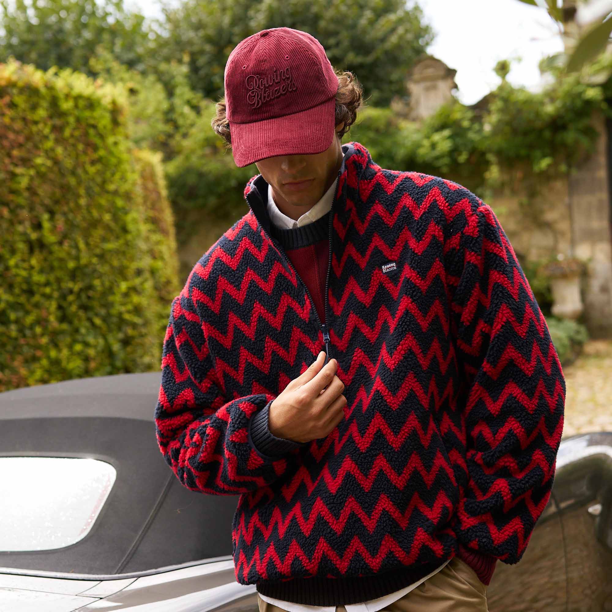 Corduroy Baseball Cap Burgundy - Image 4