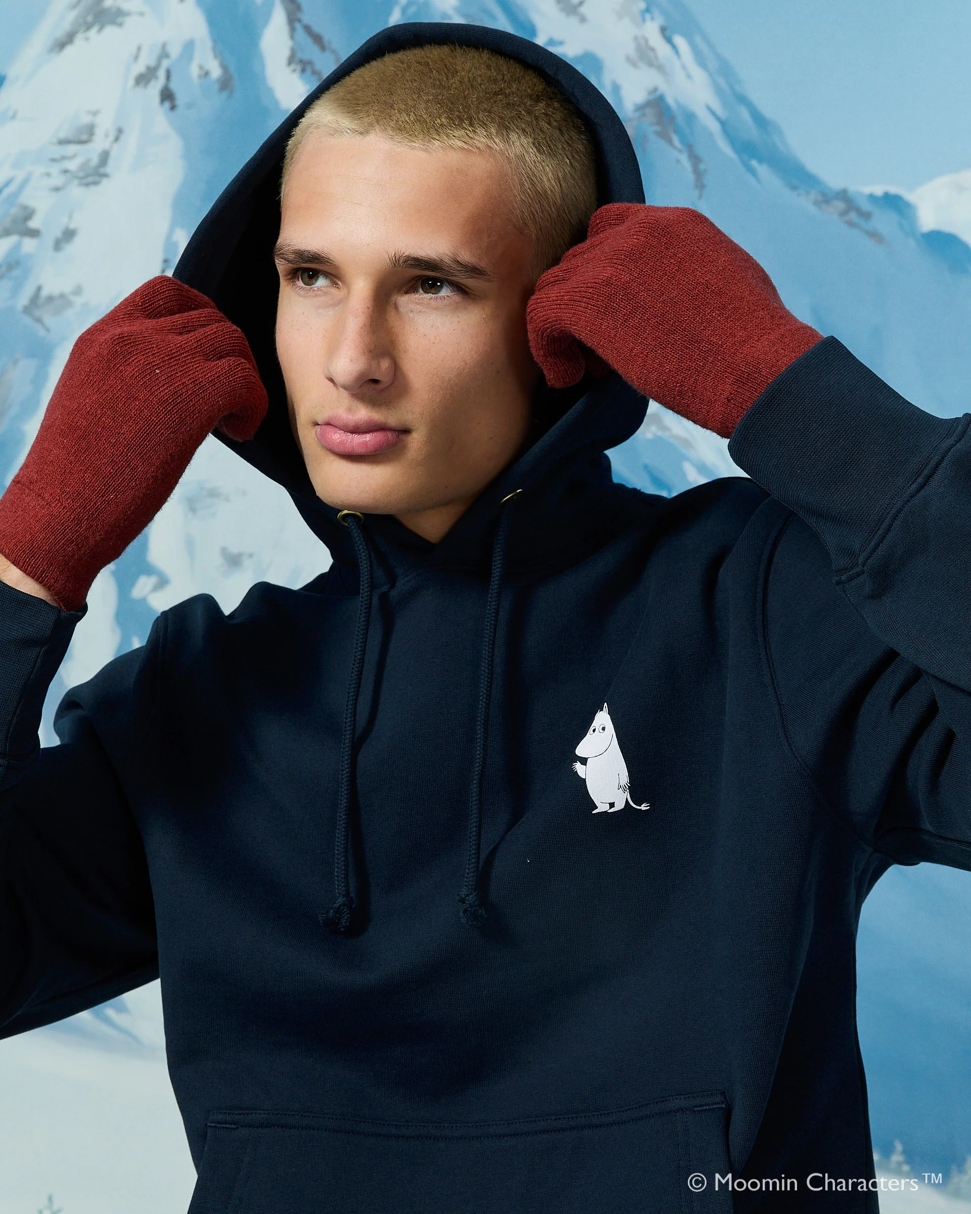 Men’s Moomin Hoodie Navy - Image 5
