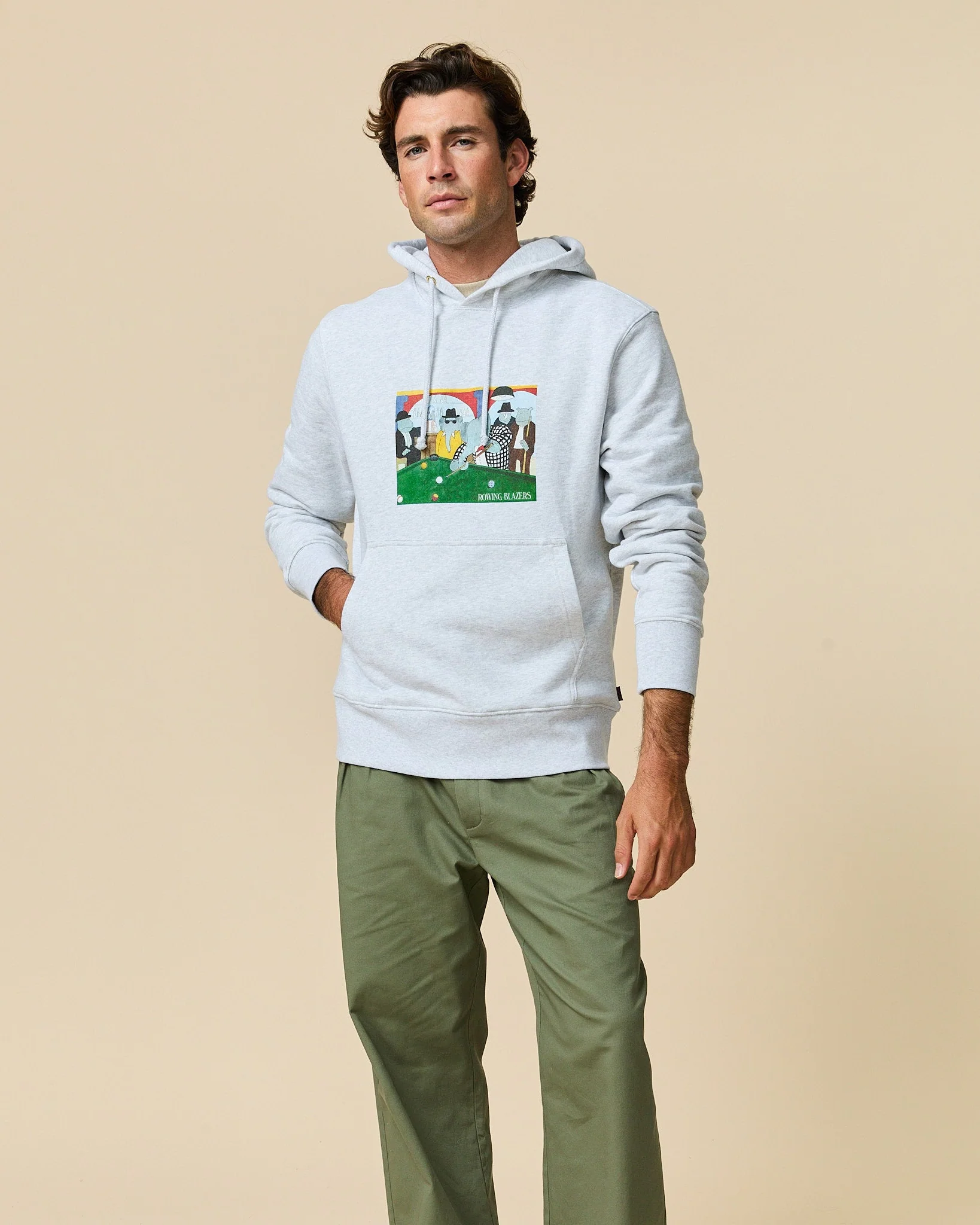 Men's Babar Billiards Hoodie Heather Gray - Image 2