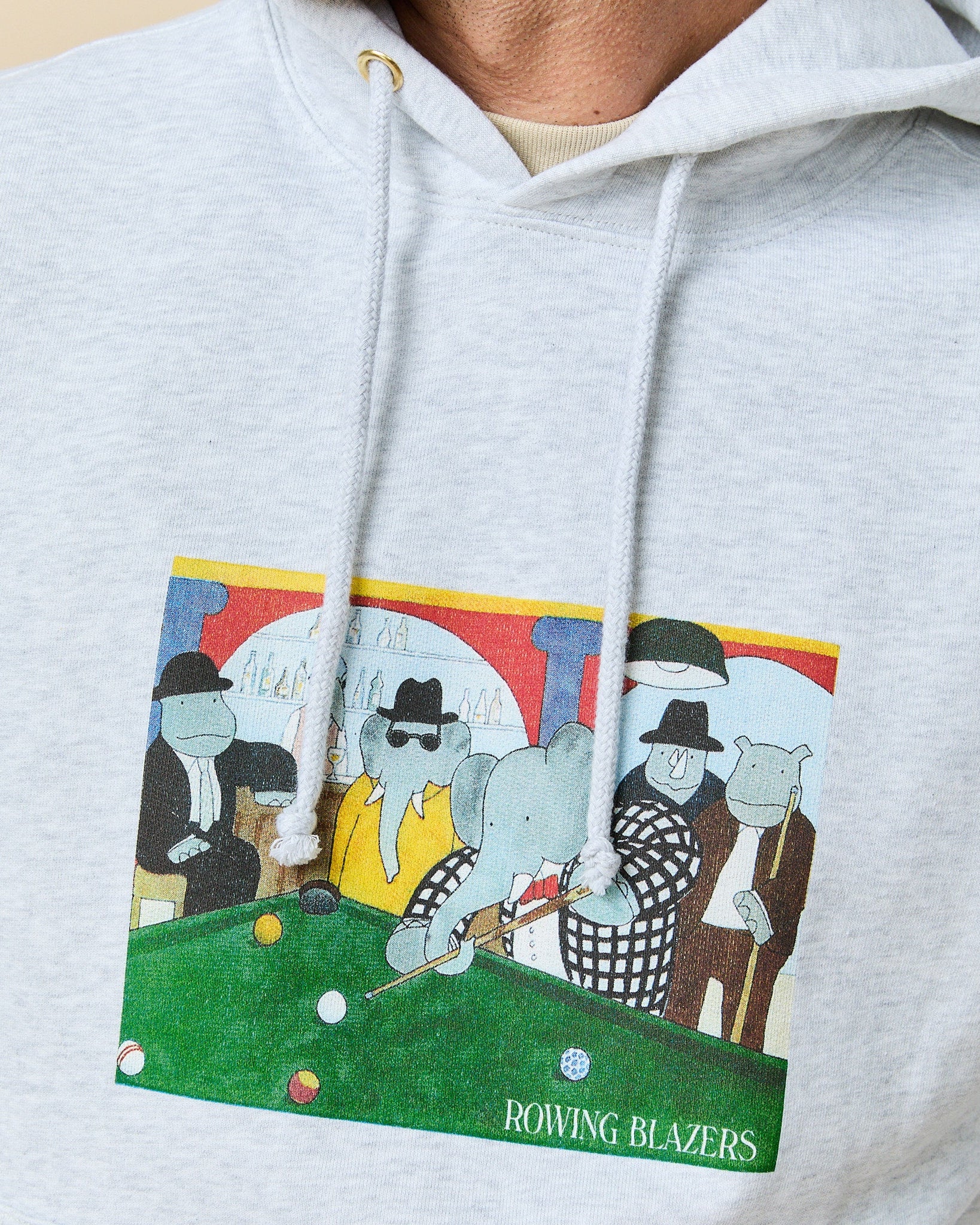 Men's Babar Billiards Hoodie Heather Gray - Image 3
