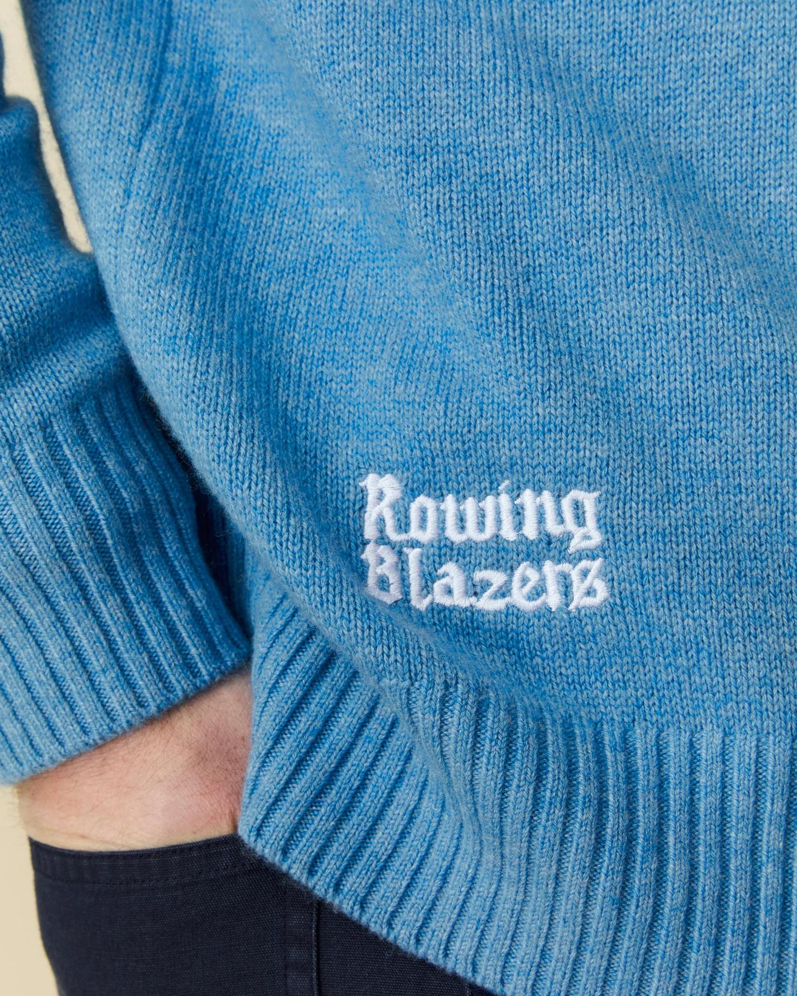 Men's Babar Cashmere Sweater Blue - Image 5
