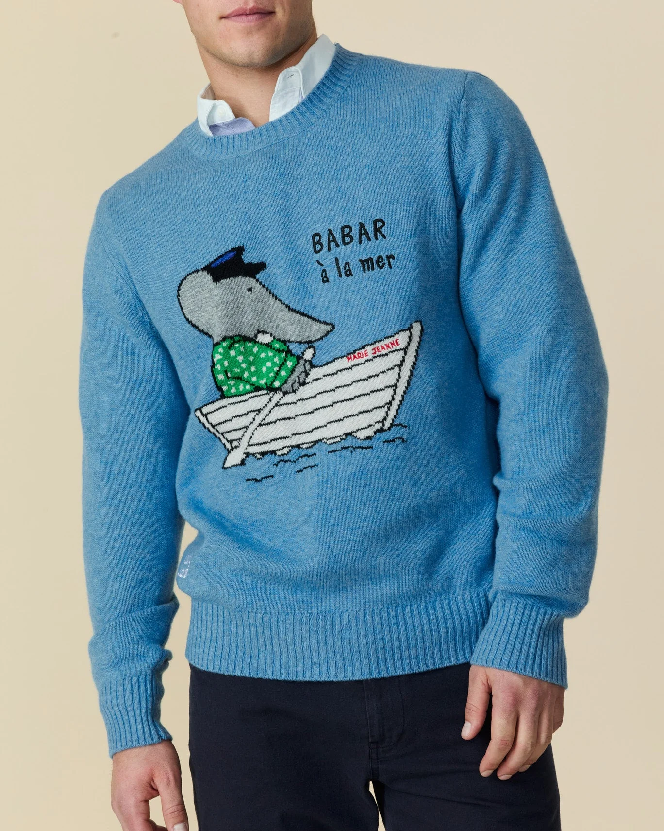 Men's Babar Cashmere Sweater Blue - Image 6