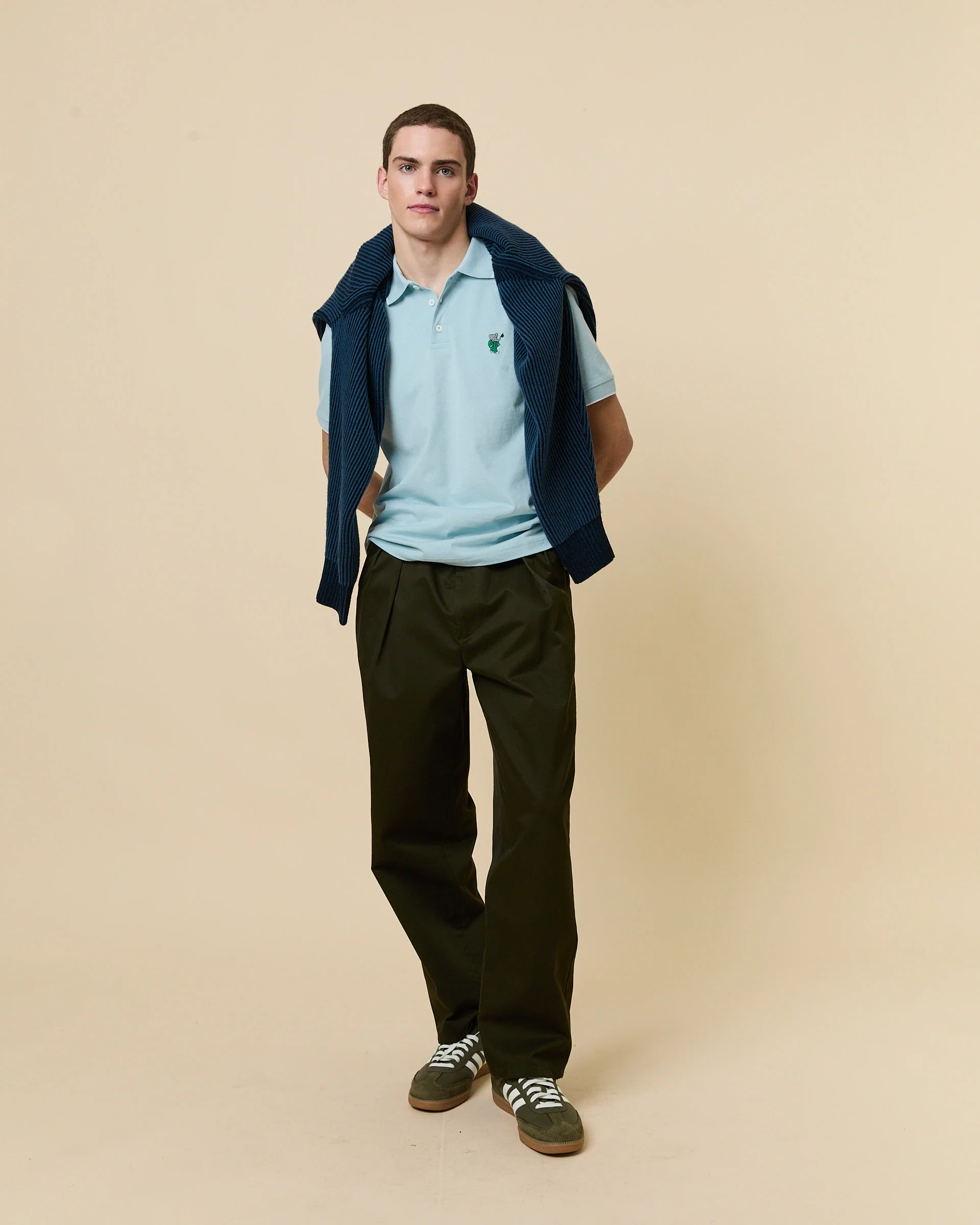 Men's Babar Double Polo Blue - Image 7