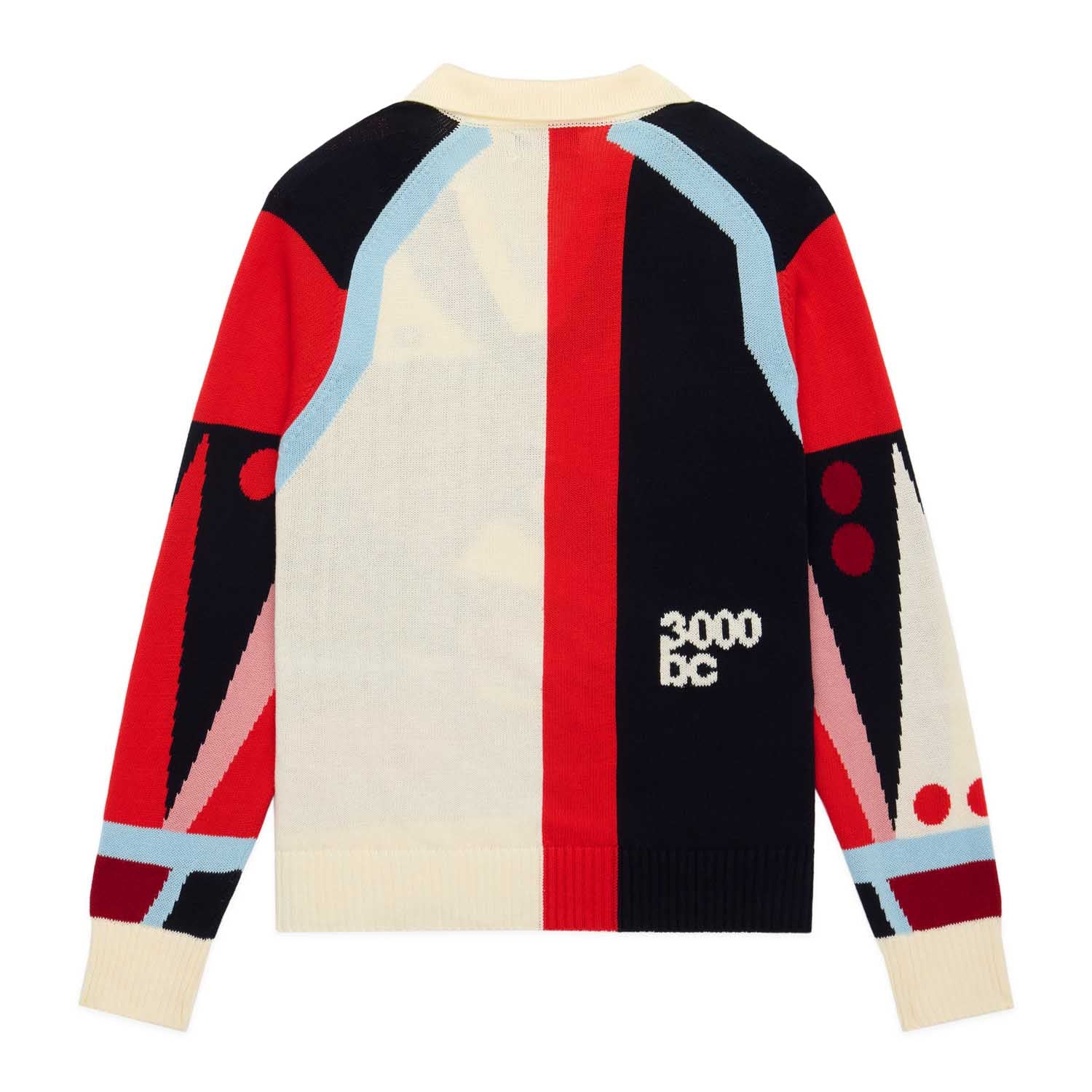 Men's Backgammon Sweater Red Brown Multicolor - Image 4