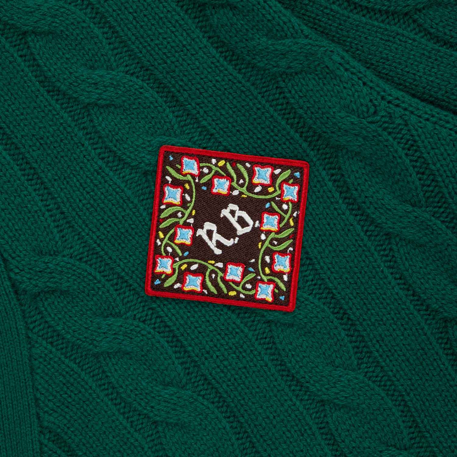 Men's Cashmere Cableknit Cardigan Evergreen - Image 5