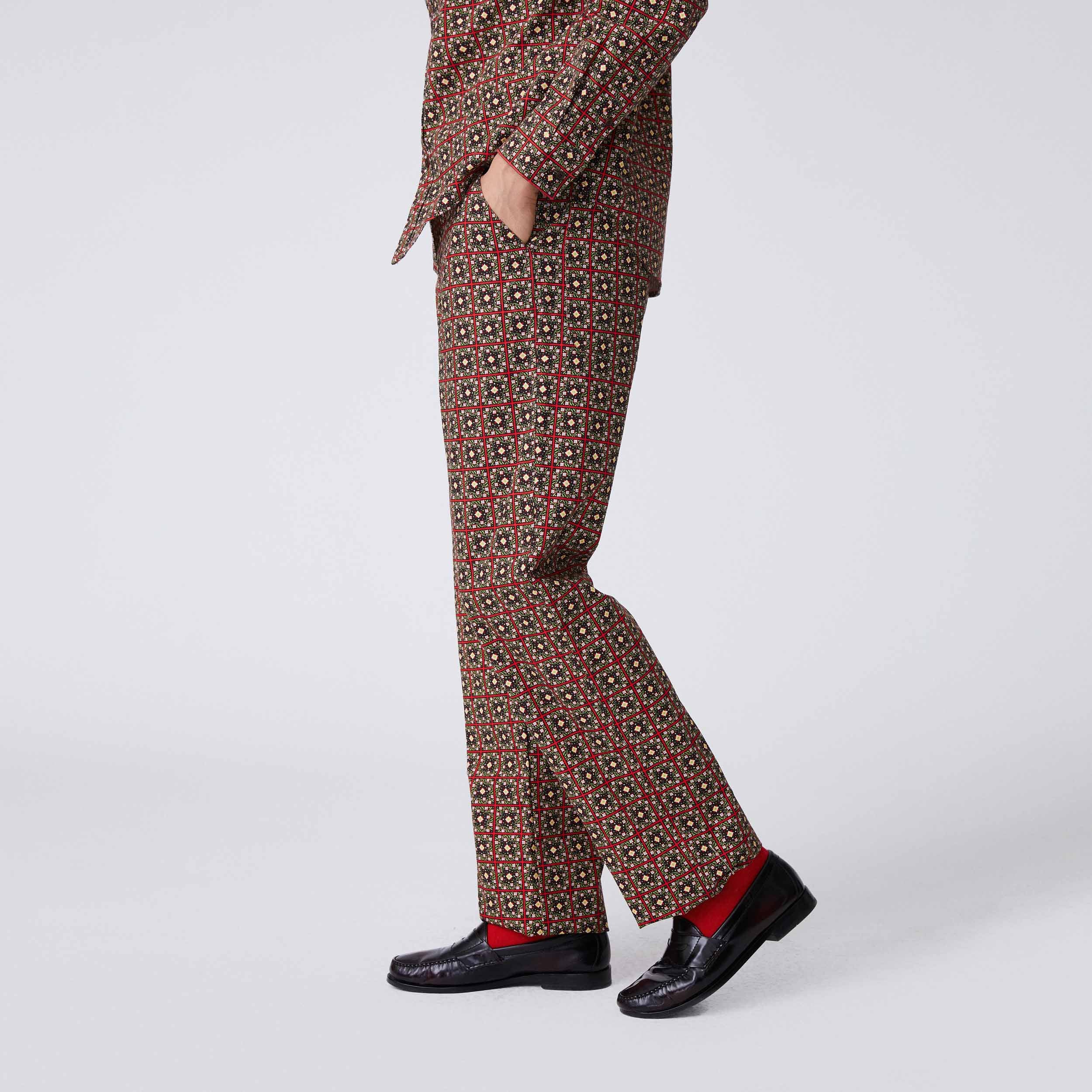 Men's Canvas Printed Workwear Pant Geo Floral - Image 2