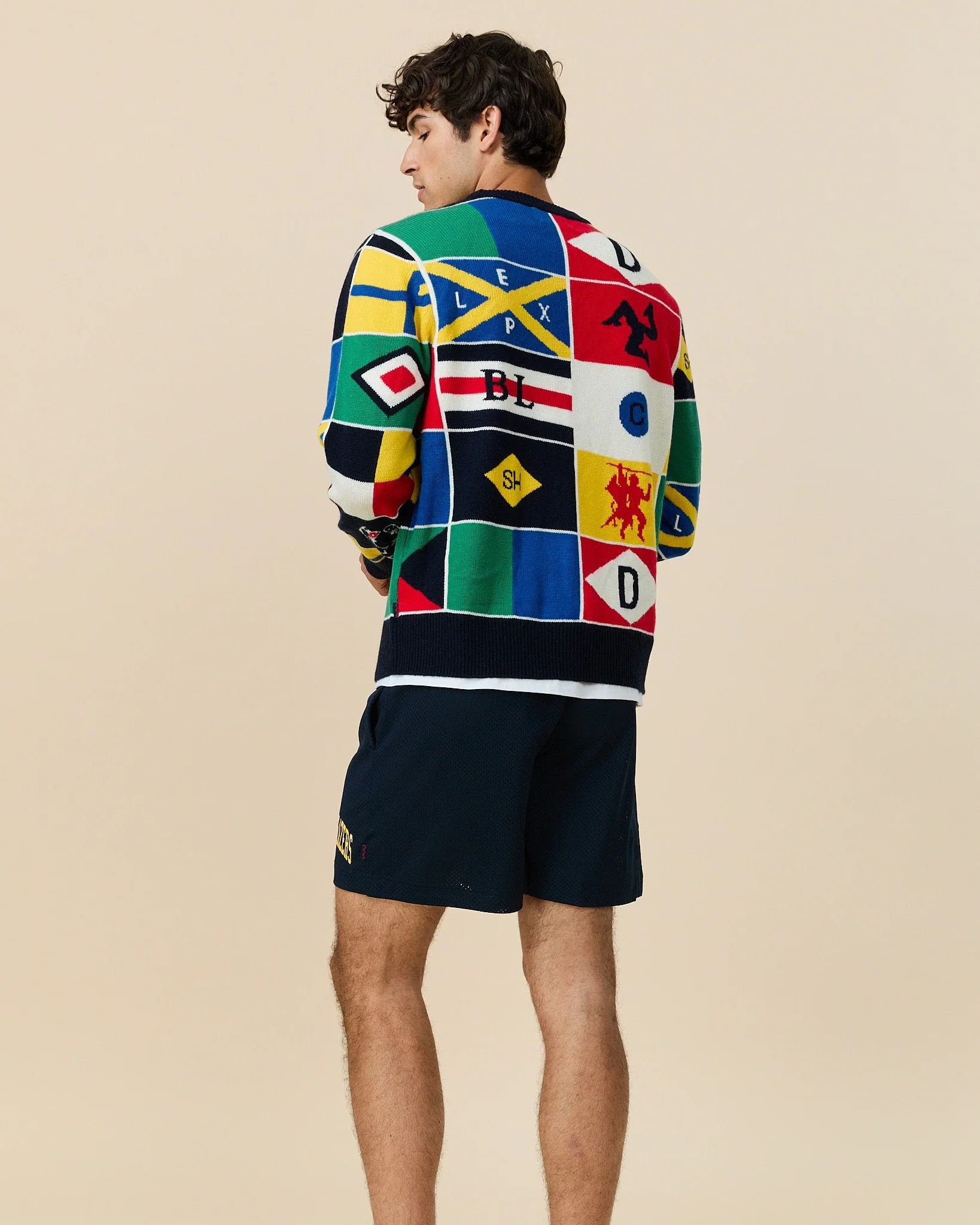 Men's Cashmere Sailing Flag Sweater Multicolor - Image 3