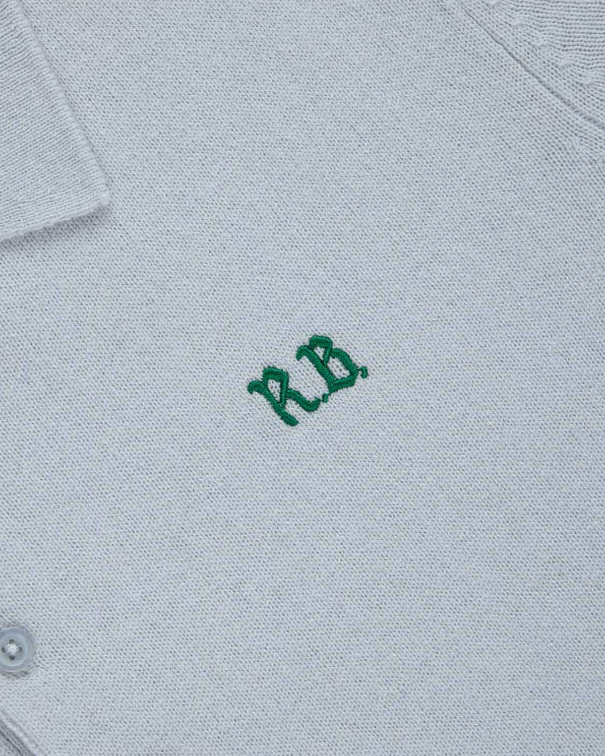 Men's Cashmere Short Sleeve Polo Light Grey - Image 5