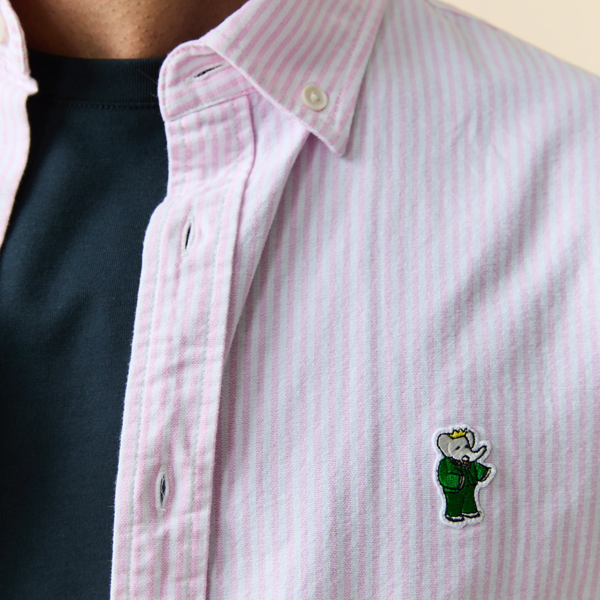Men's Classic Stripe Babar Oxford Light Pink Stripe - Image 3