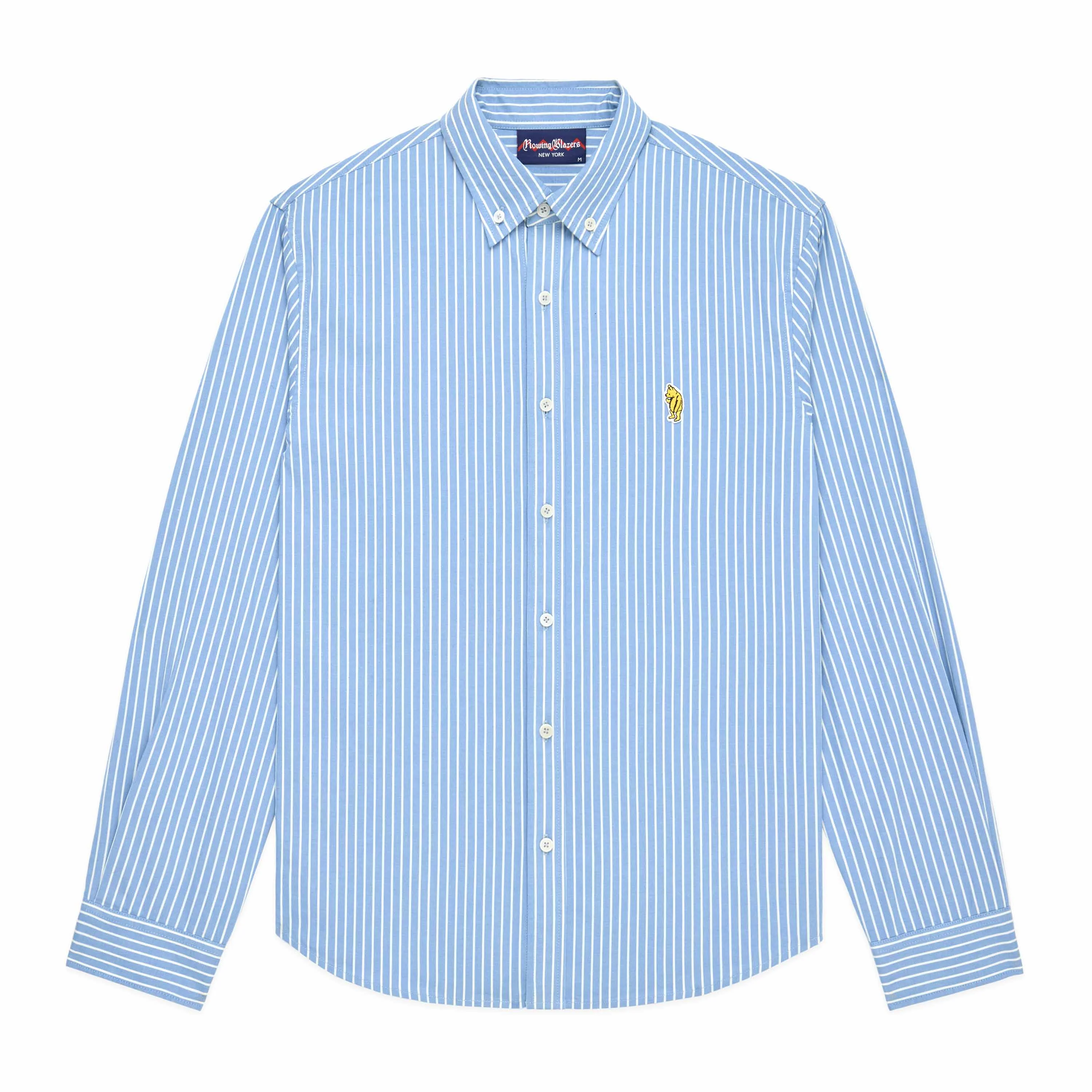 Men's Classic Stripe Pooh Shirt Blue White Stripe - Image 8