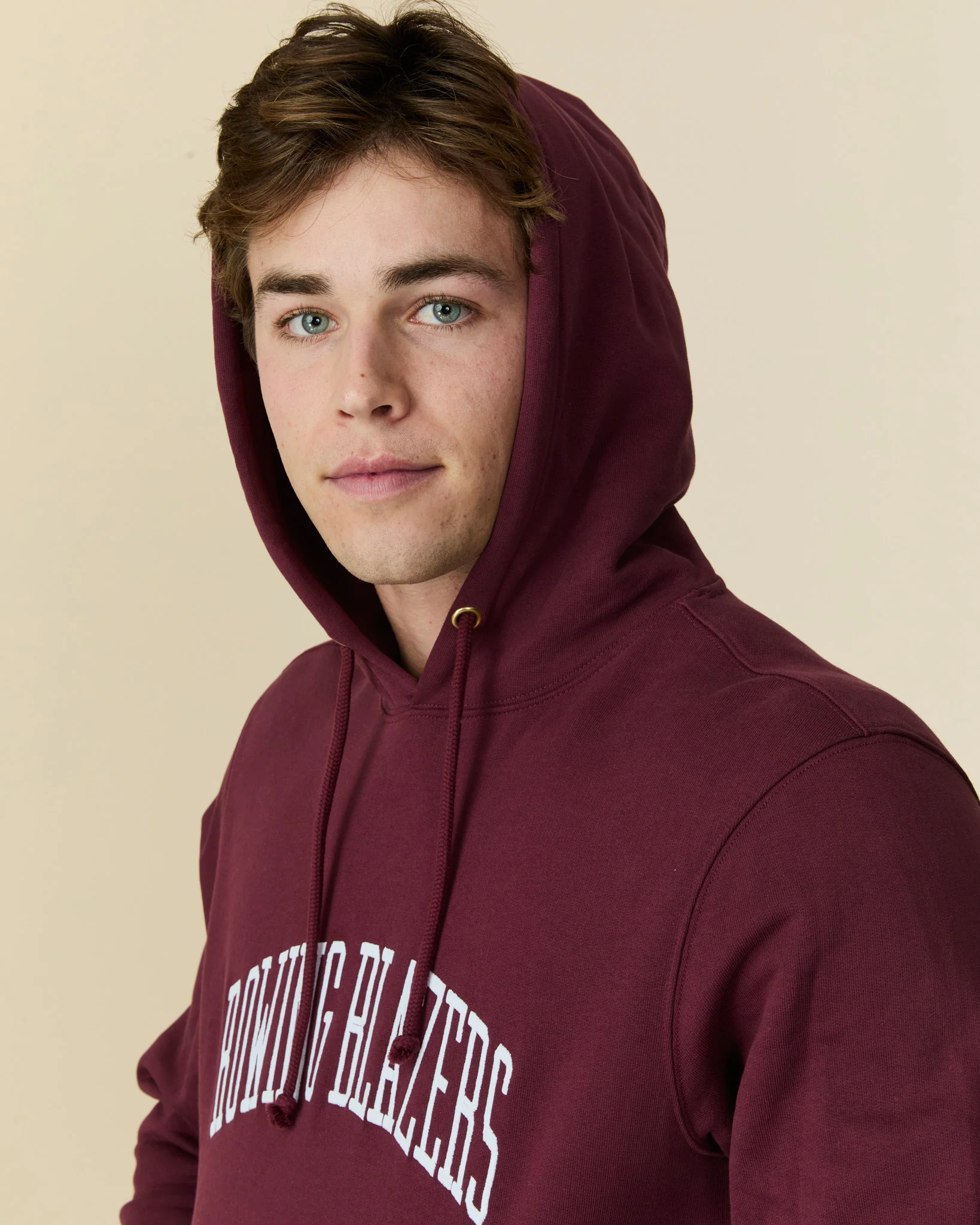 Men's Collegiate Arch Hoodie Burgundy - Image 3