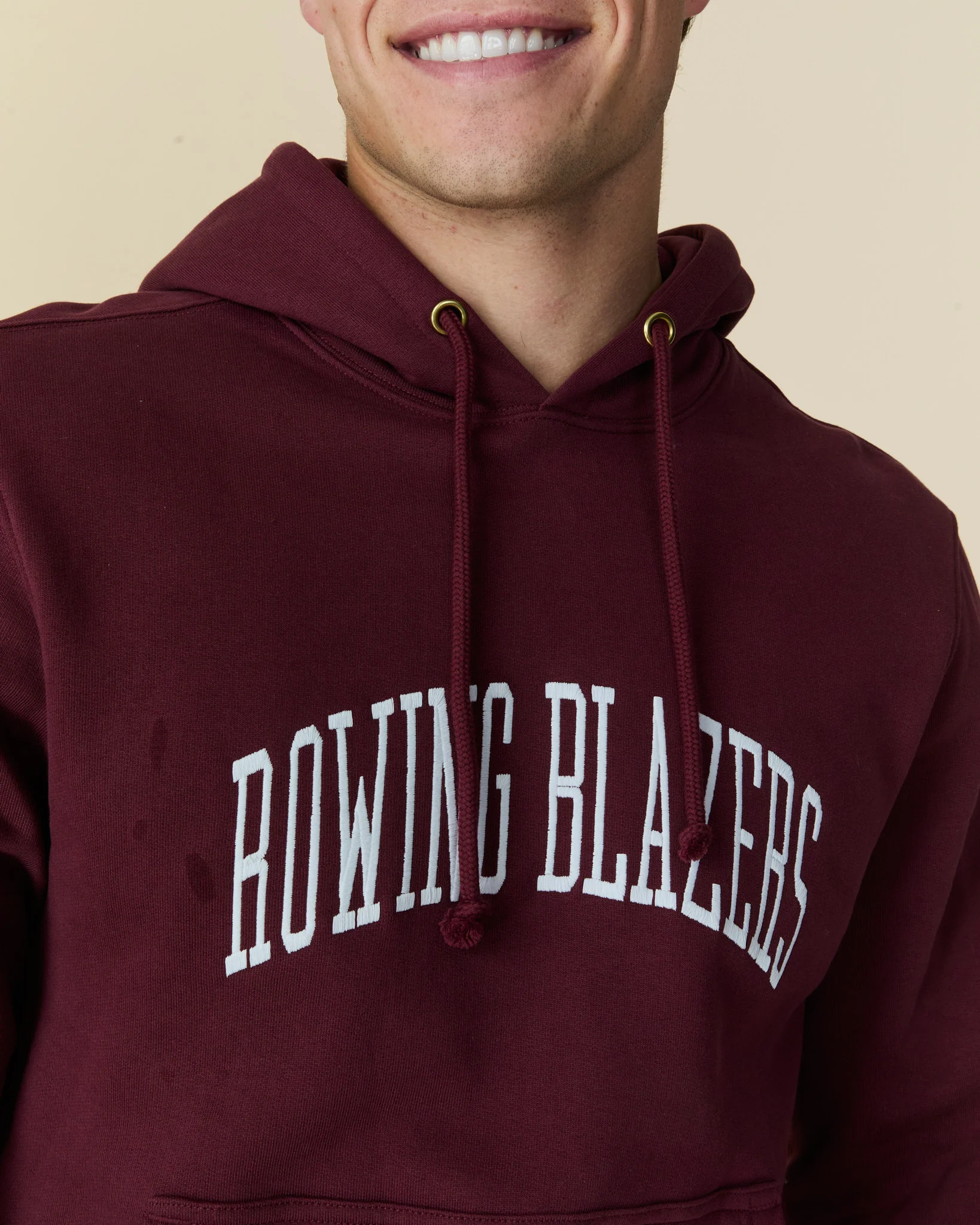 Men's Collegiate Arch Hoodie Burgundy - Image 4