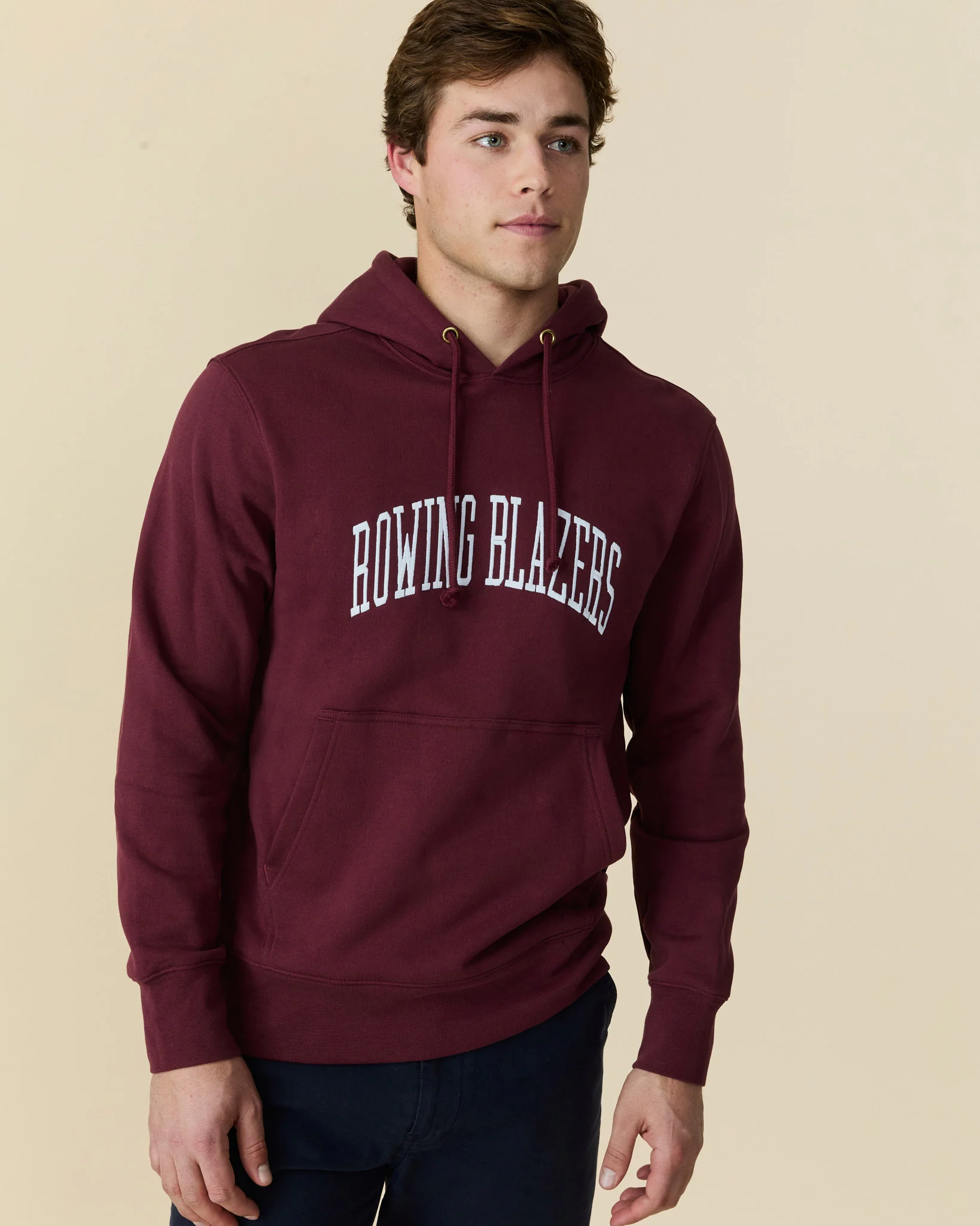 Men's Collegiate Arch Hoodie Burgundy - Image 5