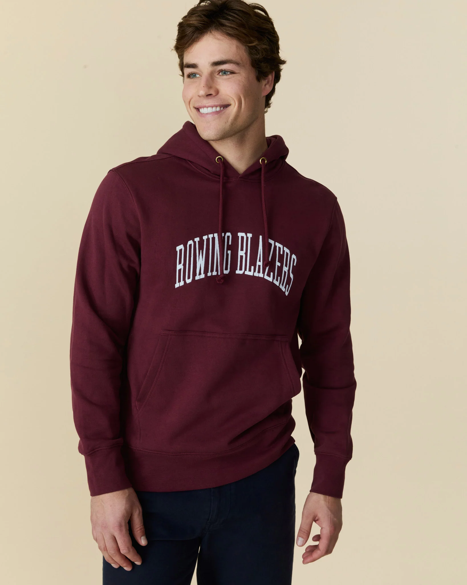 Men's Collegiate Arch Hoodie Burgundy - Image 6