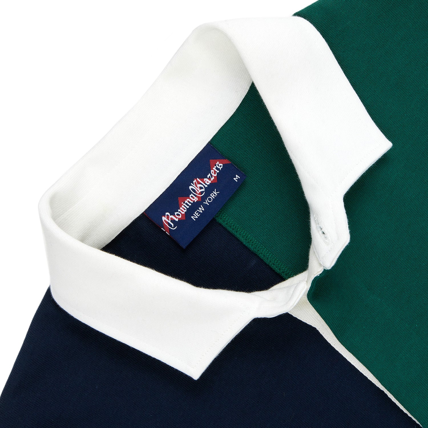 Men's Cotton Colorblock Rugby Navy and Green - Image 4