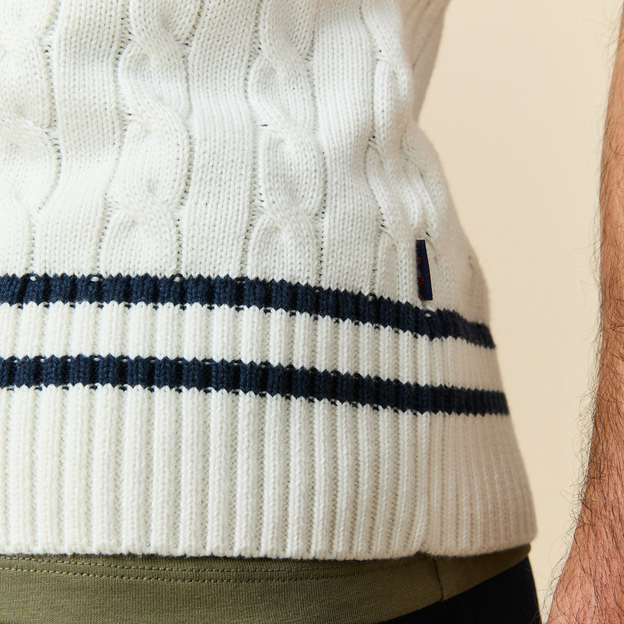 Men's Cotton Cricket Vest White - Image 4