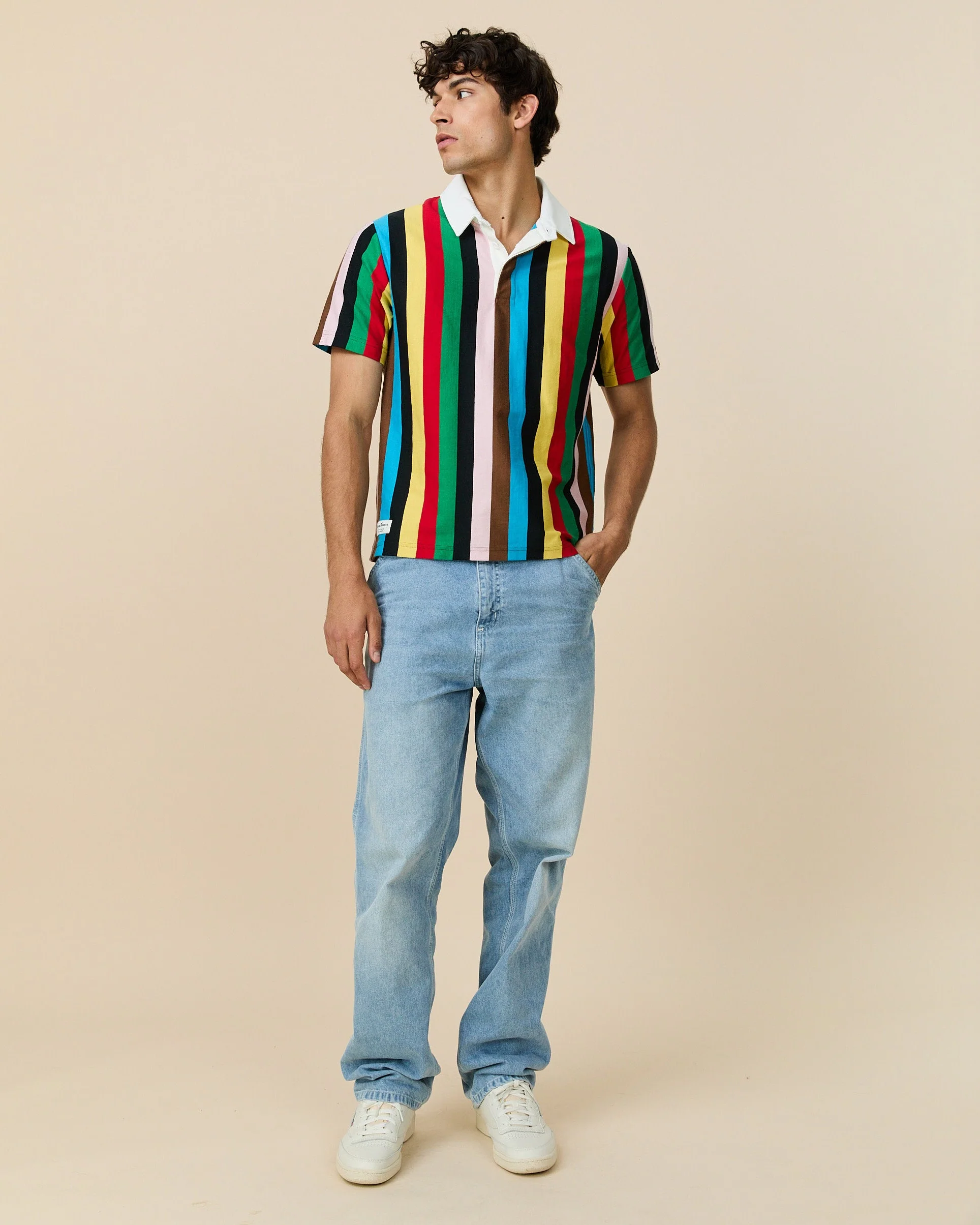 Men's Cotton Croquet Stripe Short Sleeve Rugby Croquet - Image 2