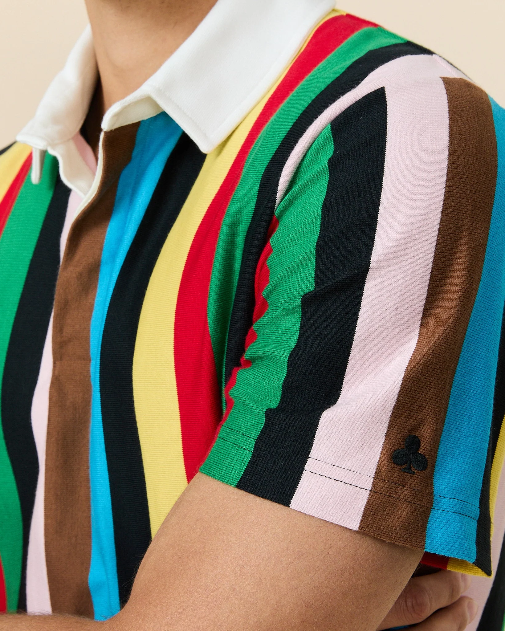 Men's Cotton Croquet Stripe Short Sleeve Rugby Croquet - Image 3