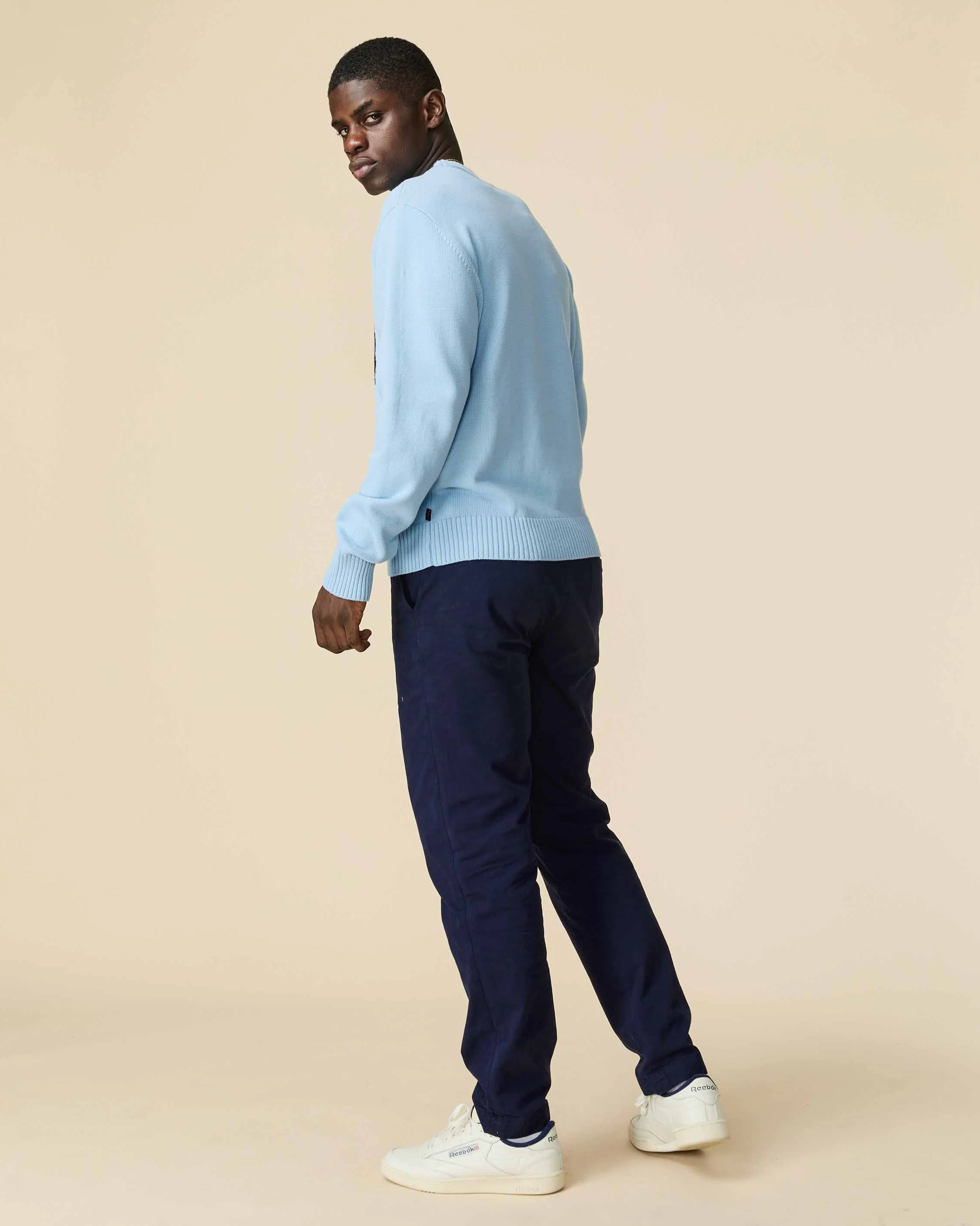 Men's Cotton Eeyore and Piglet Sweater Blue - Image 7