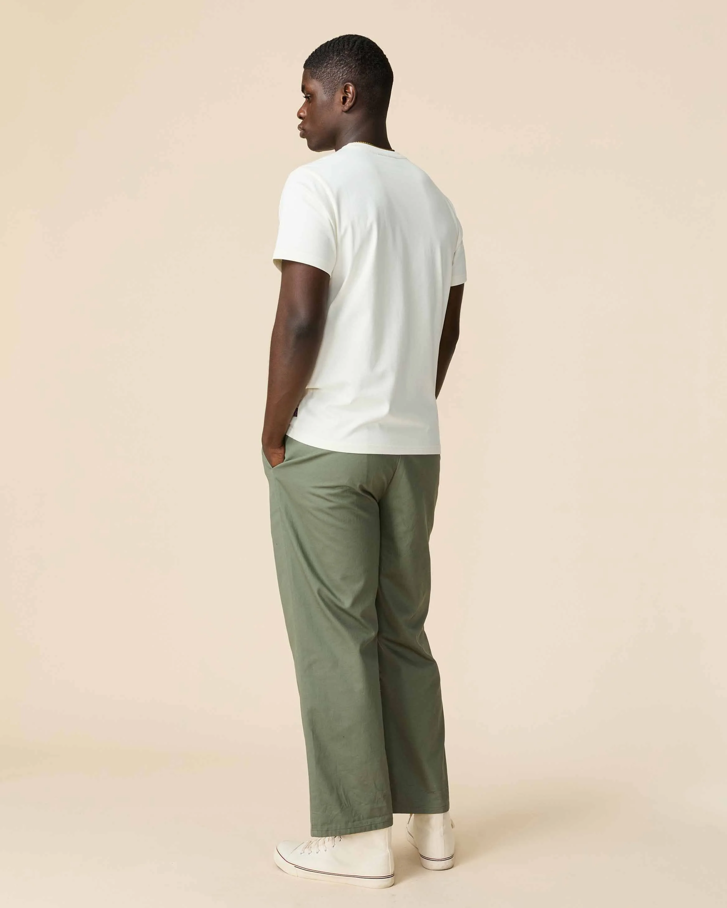 Men's Cotton Extra Curricular T-Shirt Cream - Image 4