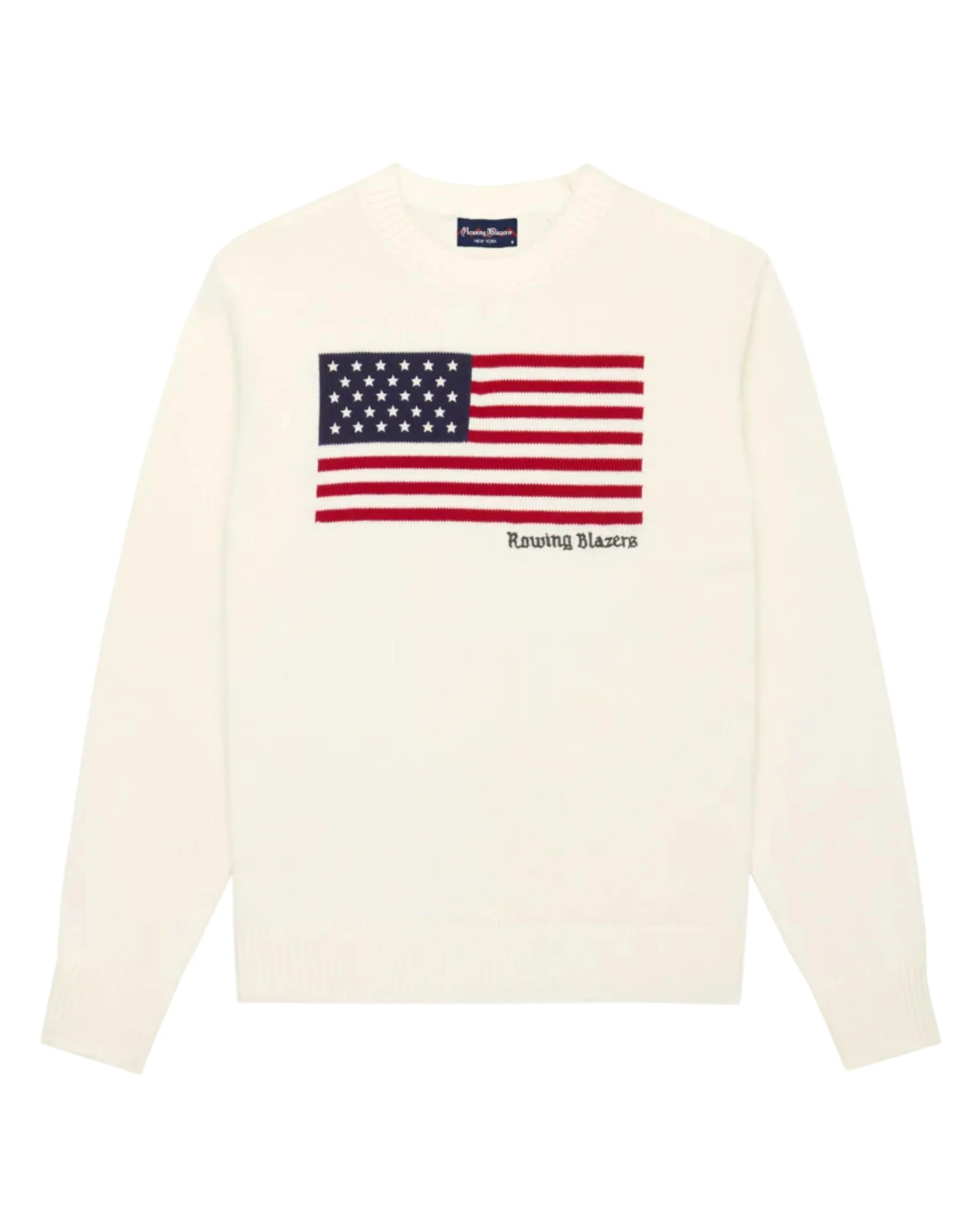 Men's Cotton Flag Sweater White - Image 4