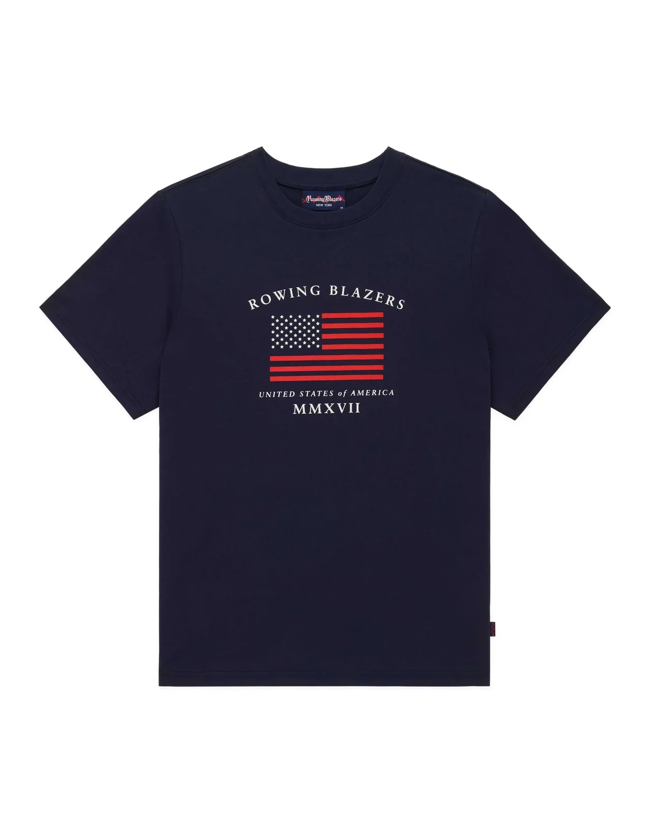 Men's Cotton Flag T-Shirt Navy - Image 5