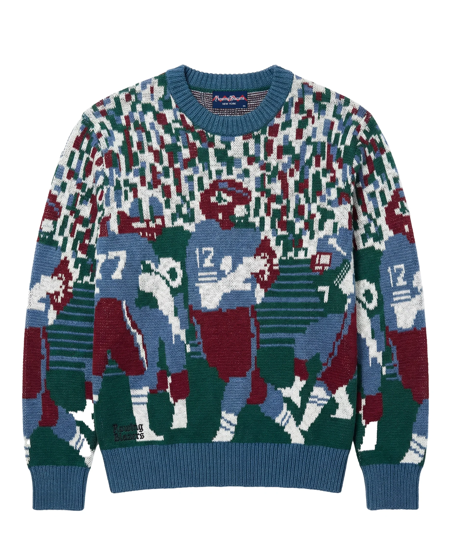 Men's Cotton Football Sweater Green - Image 5
