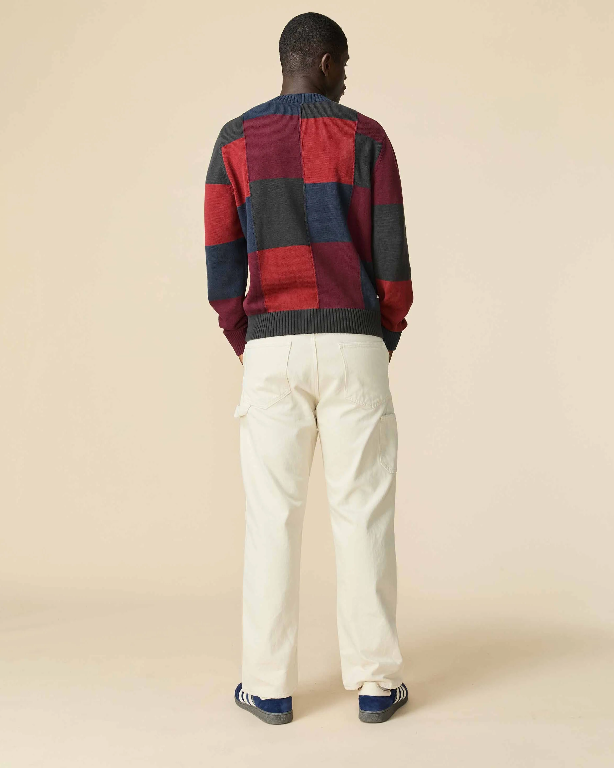 Men's Cotton Patchwork Sweater Brick Patchwork - Image 5