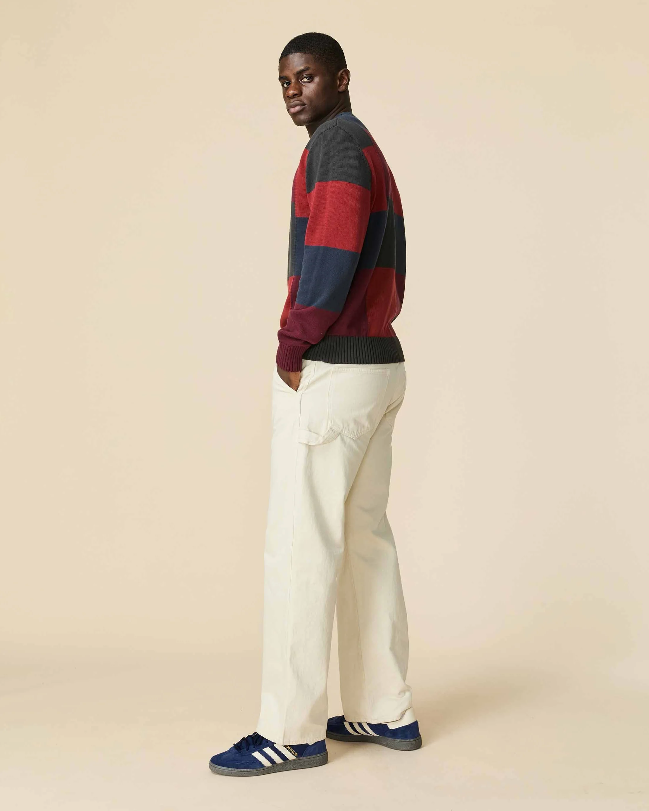 Men's Cotton Patchwork Sweater Brick Patchwork - Image 6
