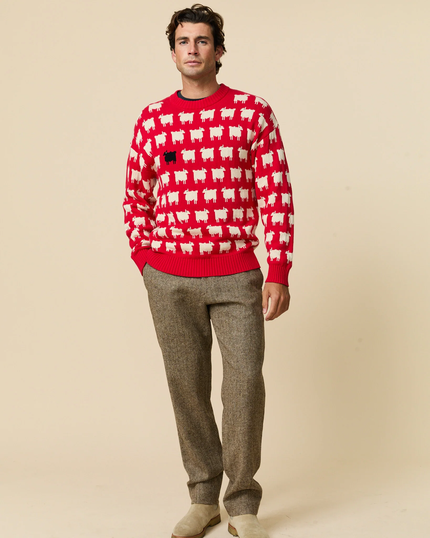 Warm & Wonderful Men's "Diana Edition" Cotton Sheep Sweater - Image 3
