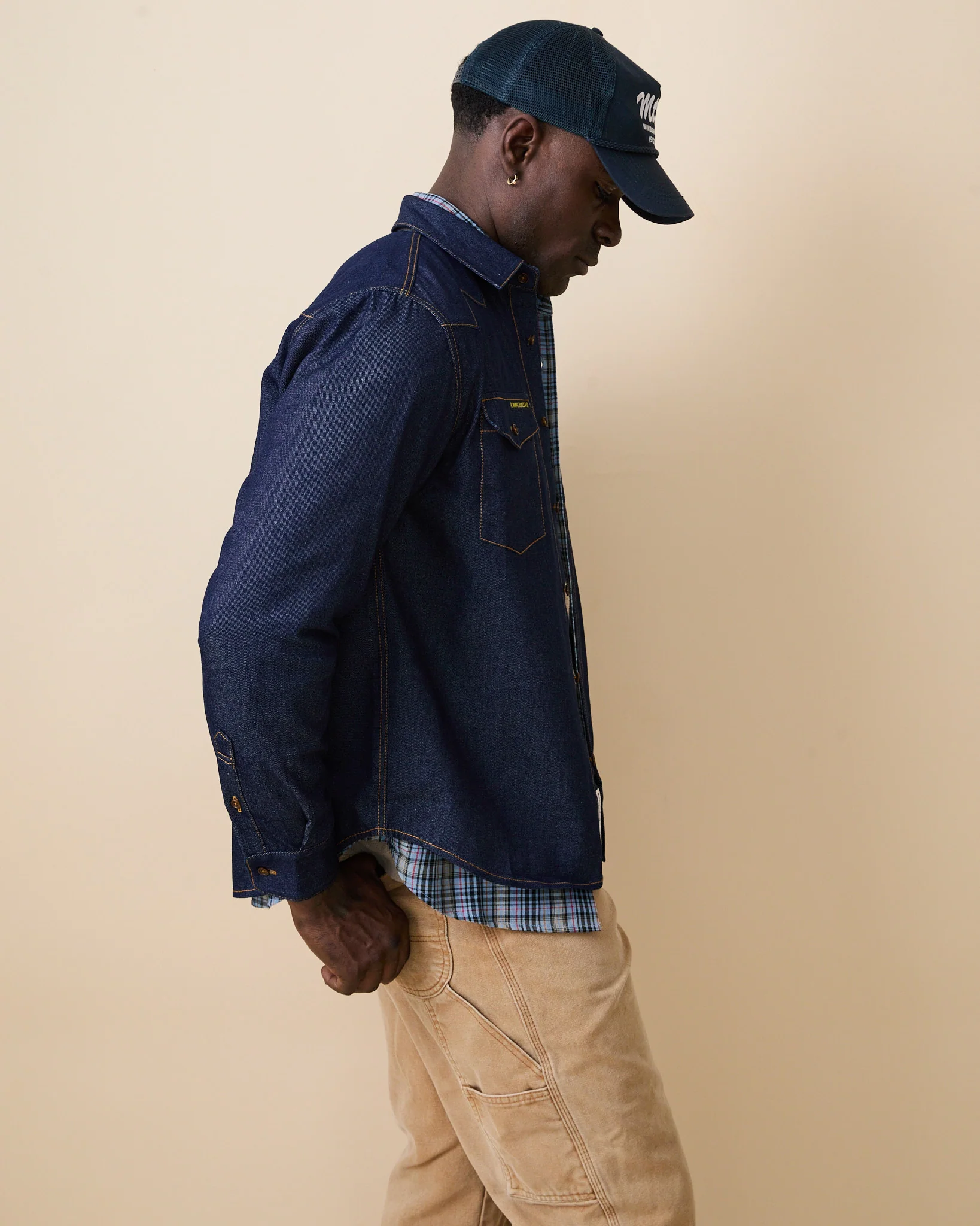 Men's Denim Western Shirt Rinse Wash - Image 3
