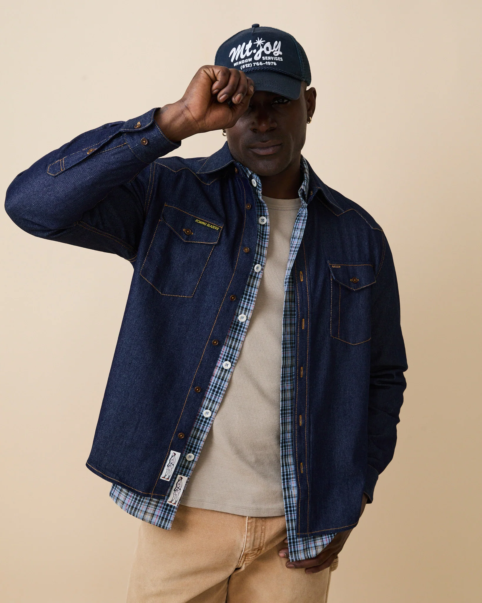 Men's Denim Western Shirt Rinse Wash - Image 4