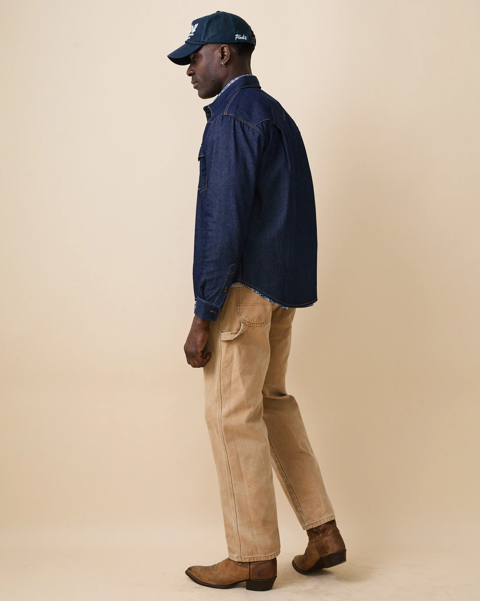 Men's Denim Western Shirt Rinse Wash - Image 9