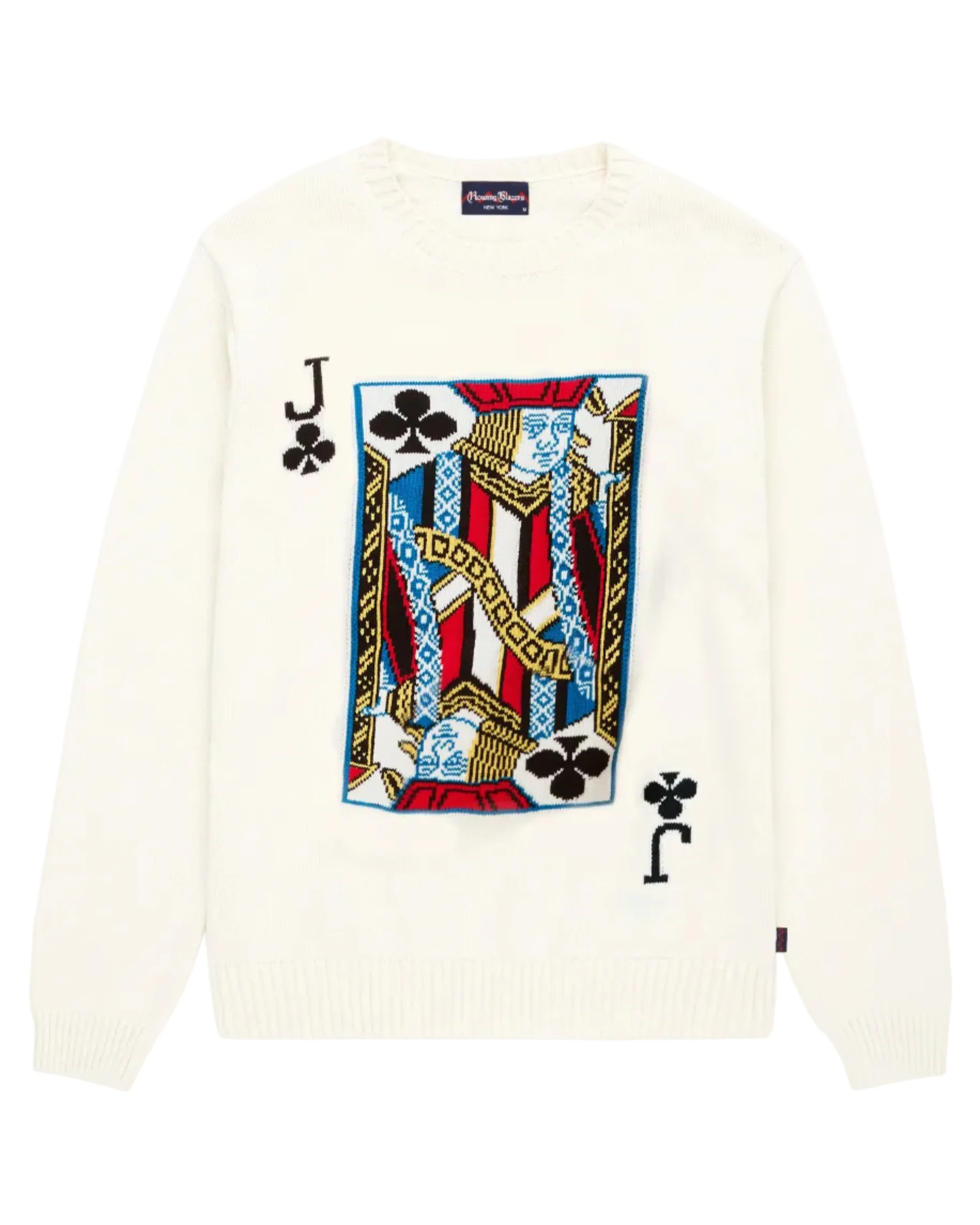 Men's Jack of Clubs Cotton Sweater Cream - Image 5