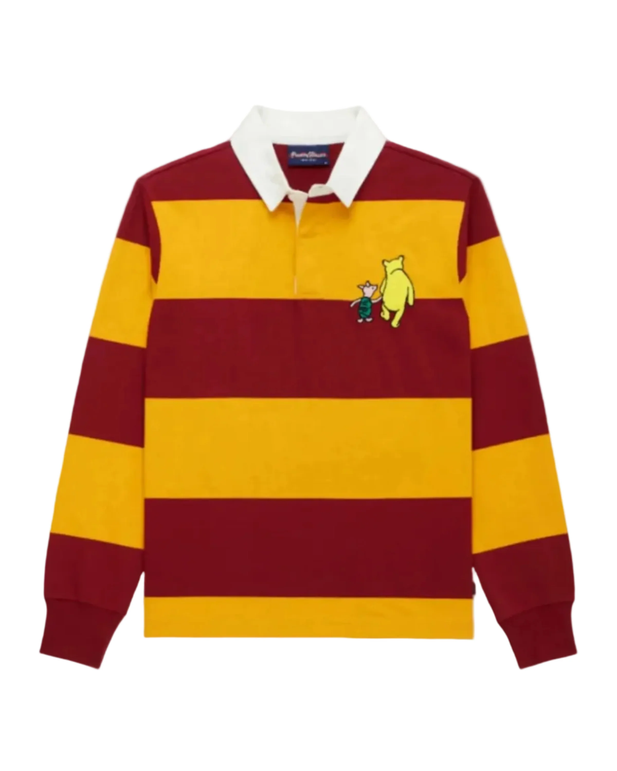 Men's Lightweight Stripe Cotton Winnie-the-Pooh Rugby Burgundy - Image 7