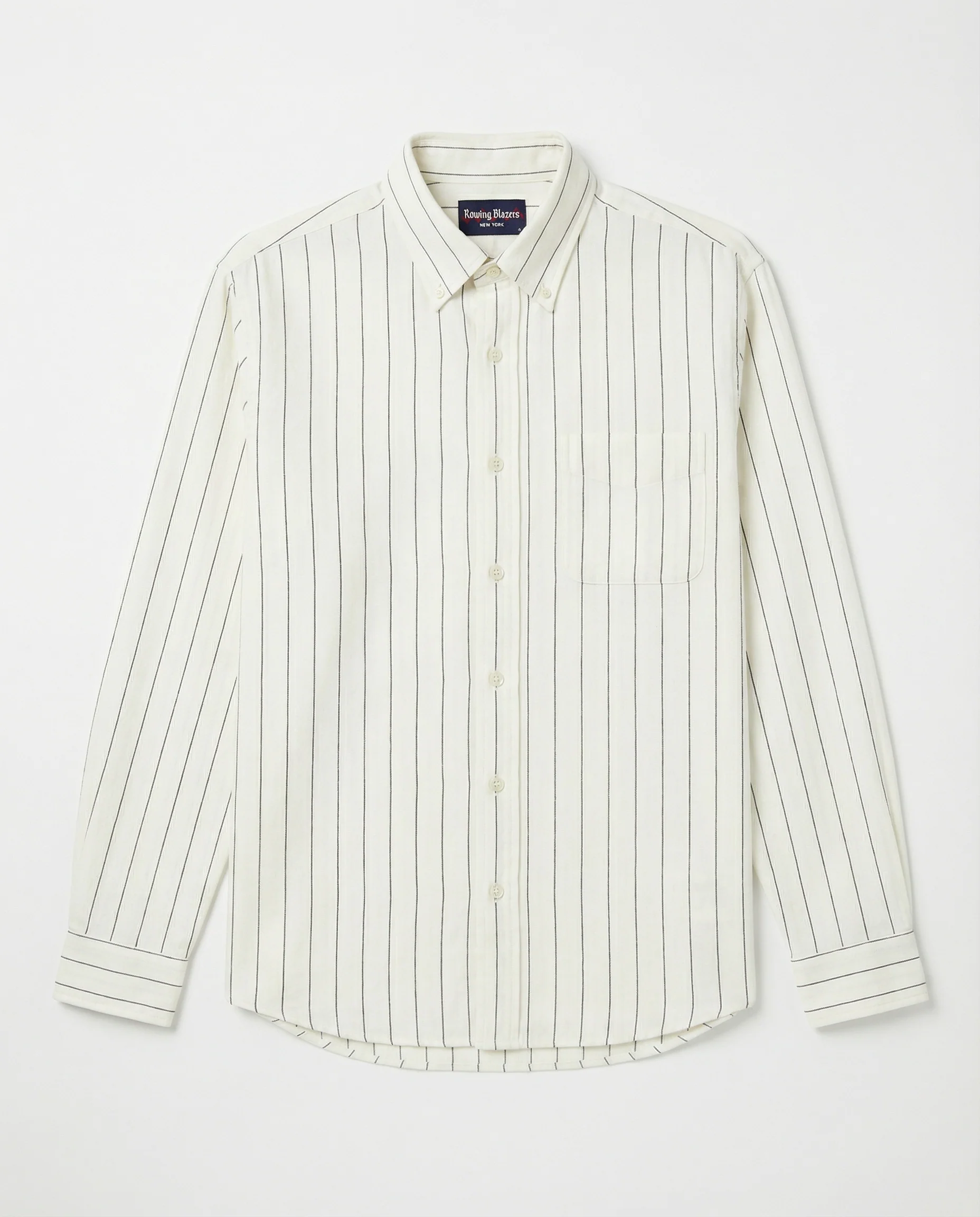 Men's Linen Oversized Shirt Cream Stripe - Image 6