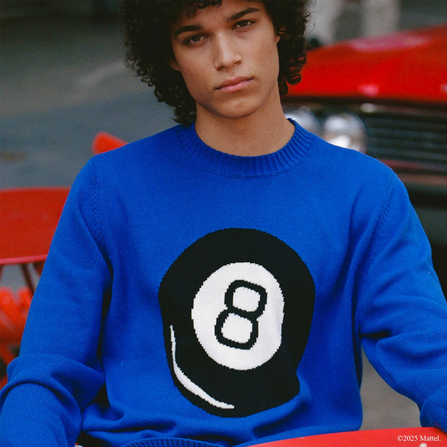 Men's Magic 8™ Ball Cotton Sweater Blue - Image 6
