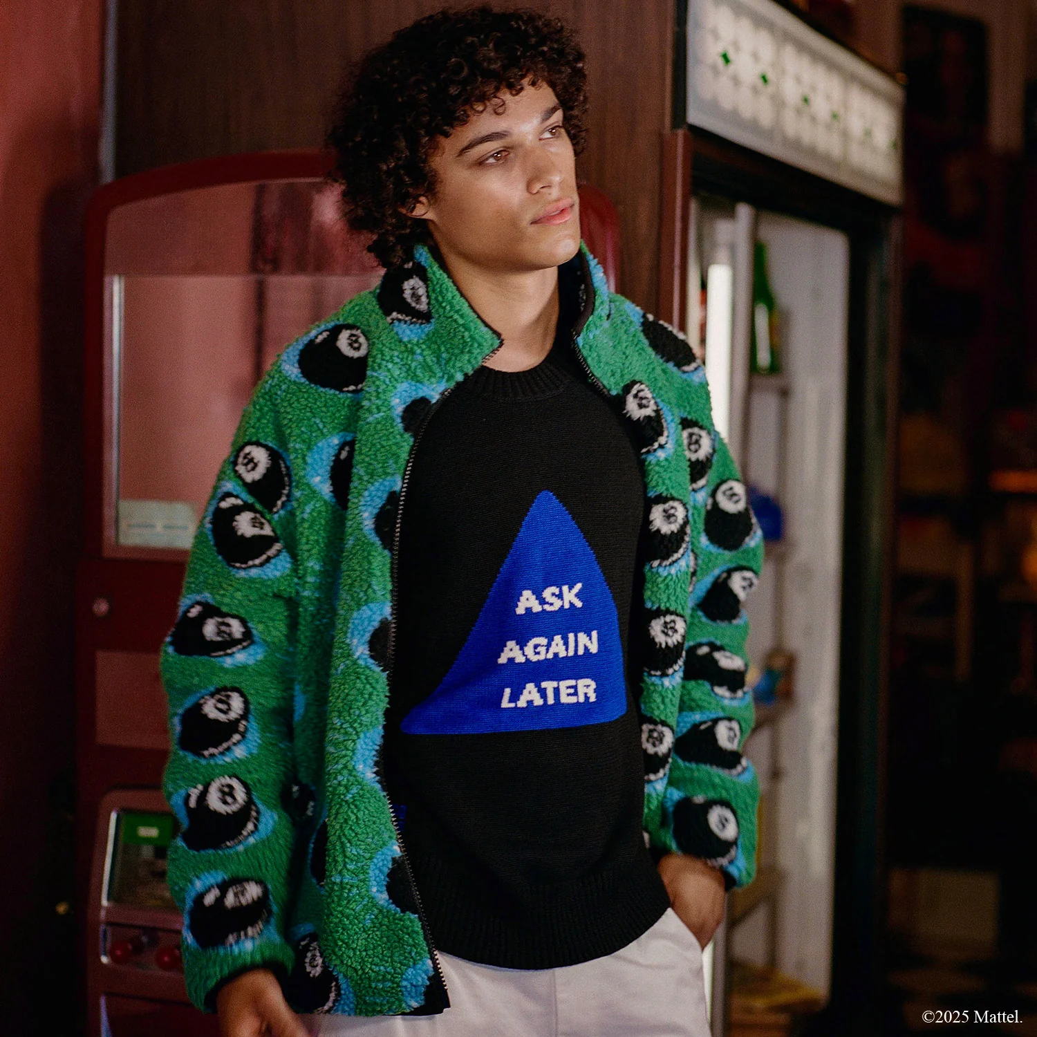 Men's Magic 8™ Ball Sherpa Zip Jacket Green - Image 5