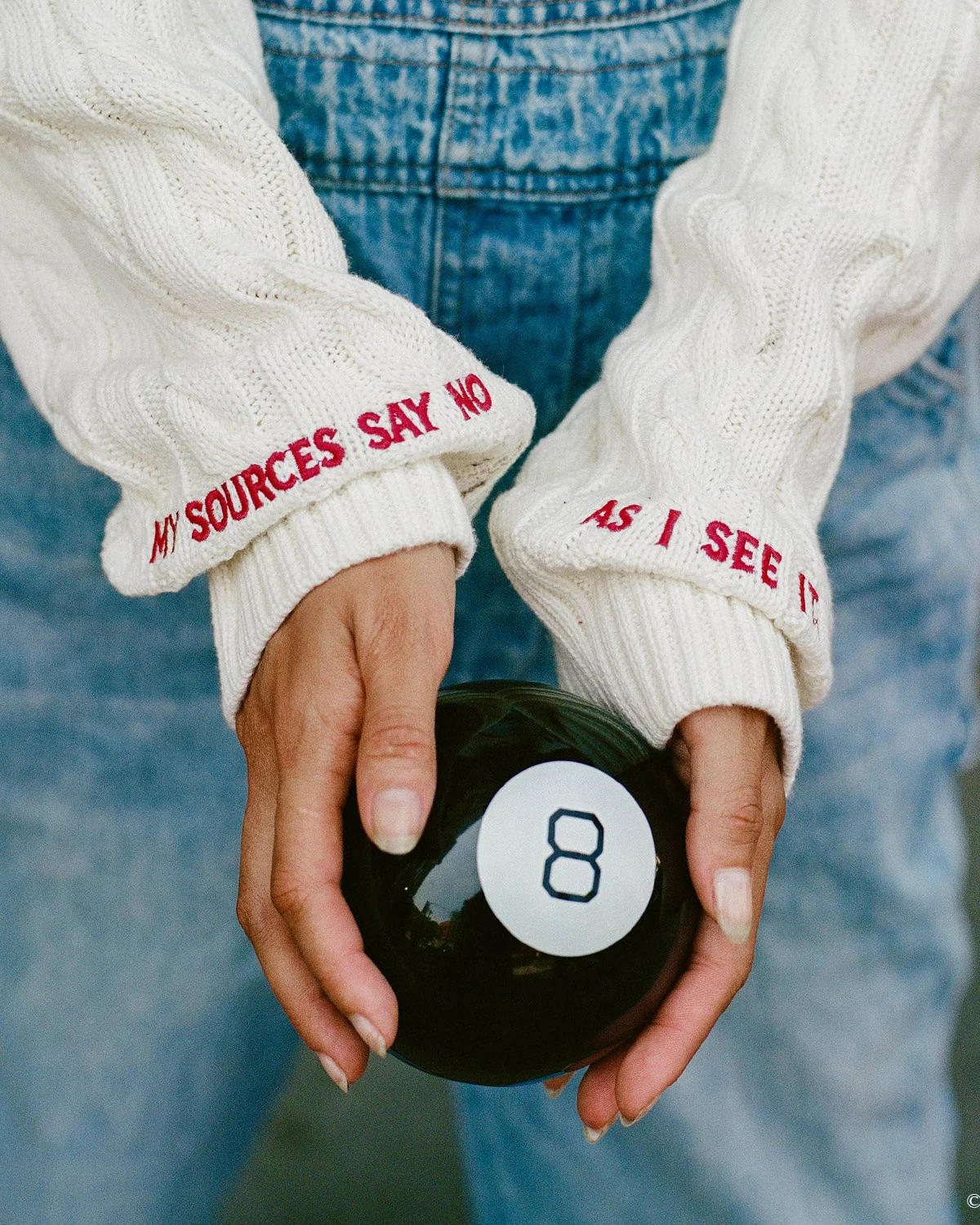 Men's Magic 8™ Ball Varsity Cotton Sweater Cream - Image 7