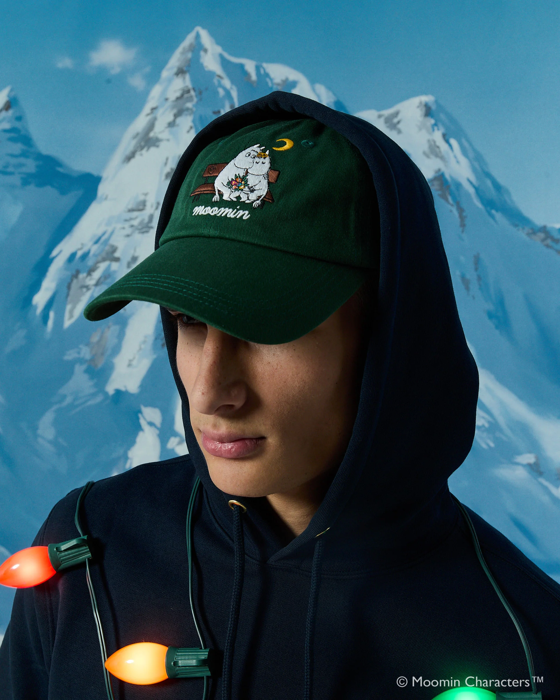 Men's Moomin Cotton Baseball Cap Green - Image 2