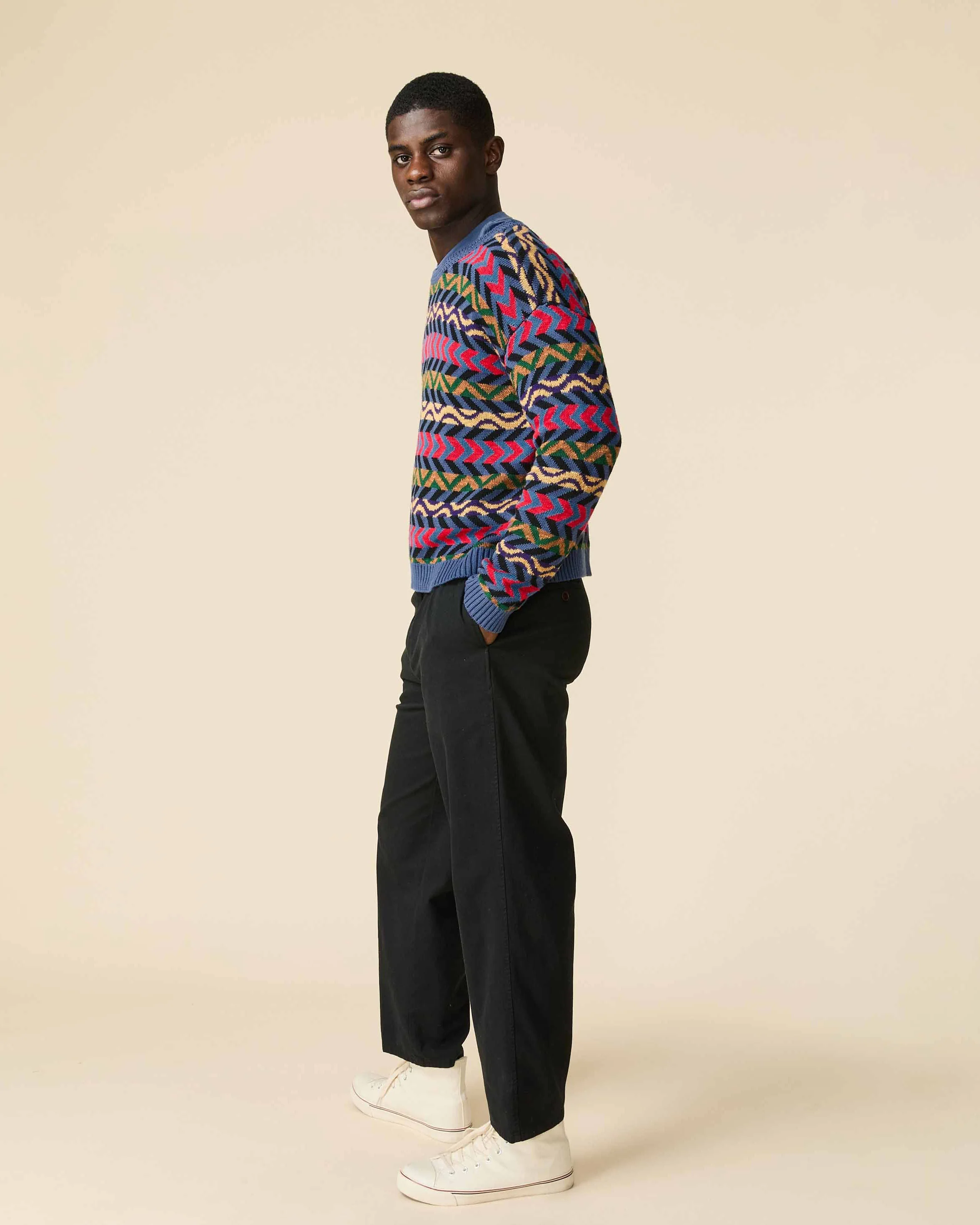 Men's Multi Stripe Sweater Bright Multi - Image 5