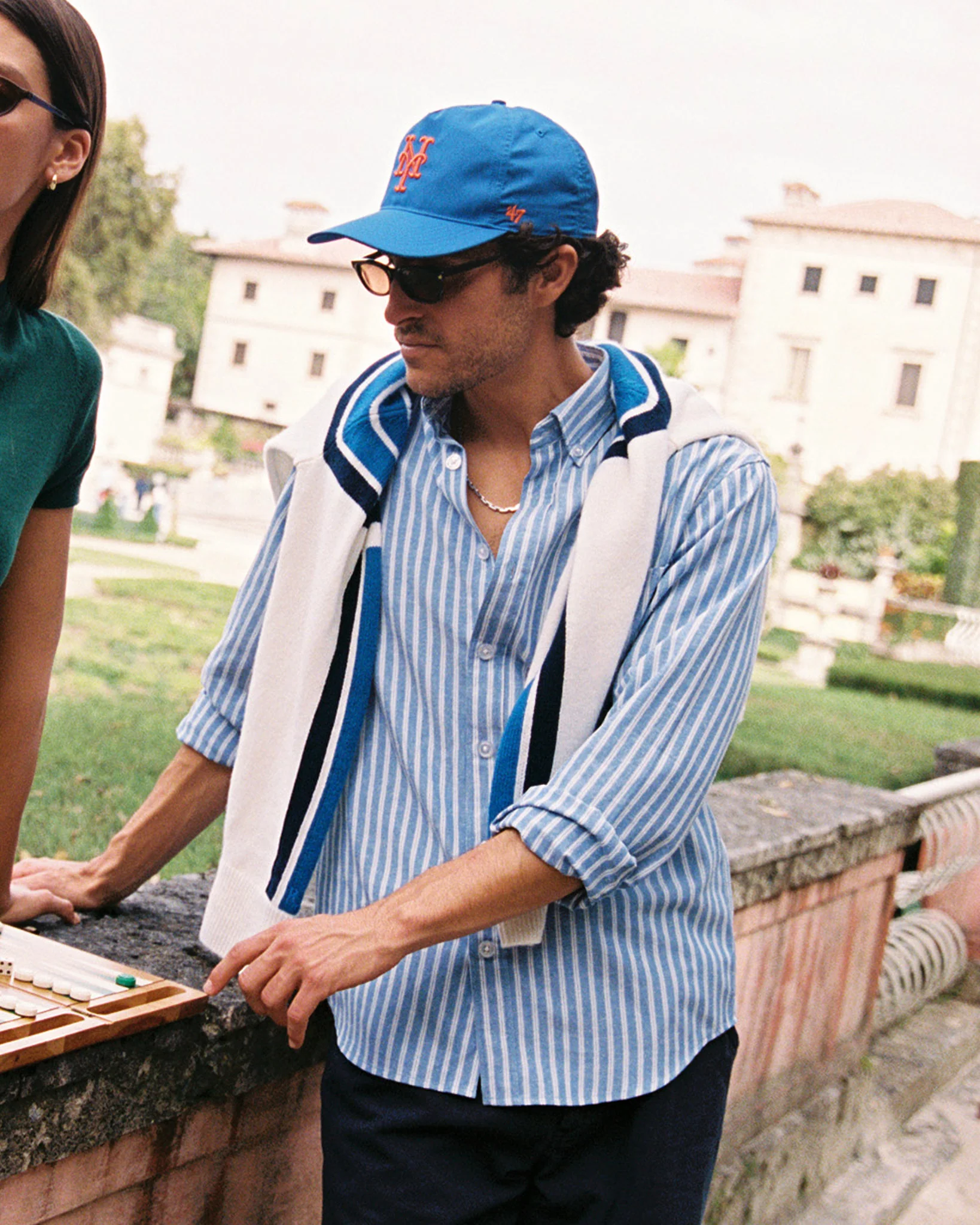 Men's Novelty Striped Shirt Blue