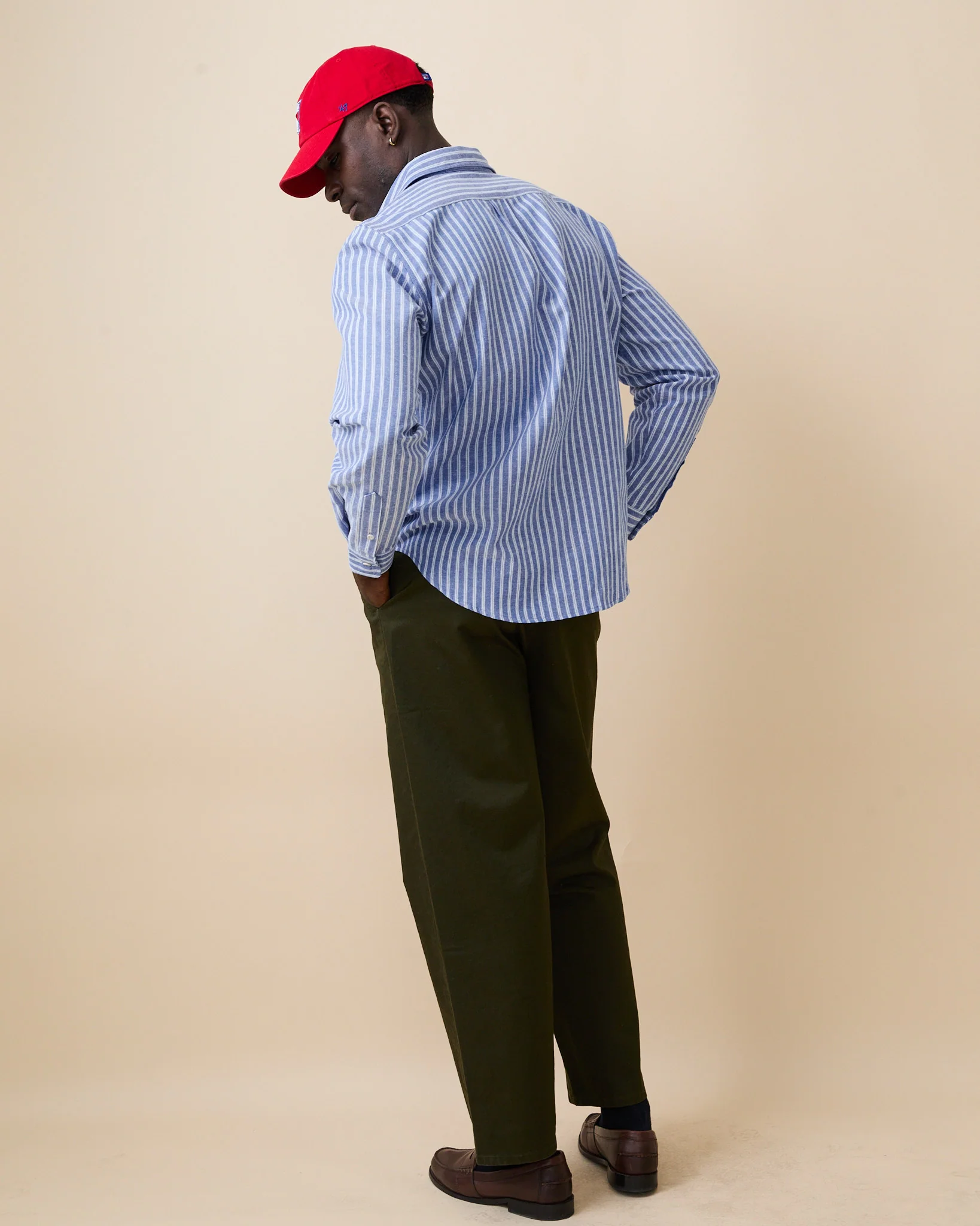 Men's Novelty Striped Shirt Blue - Image 6