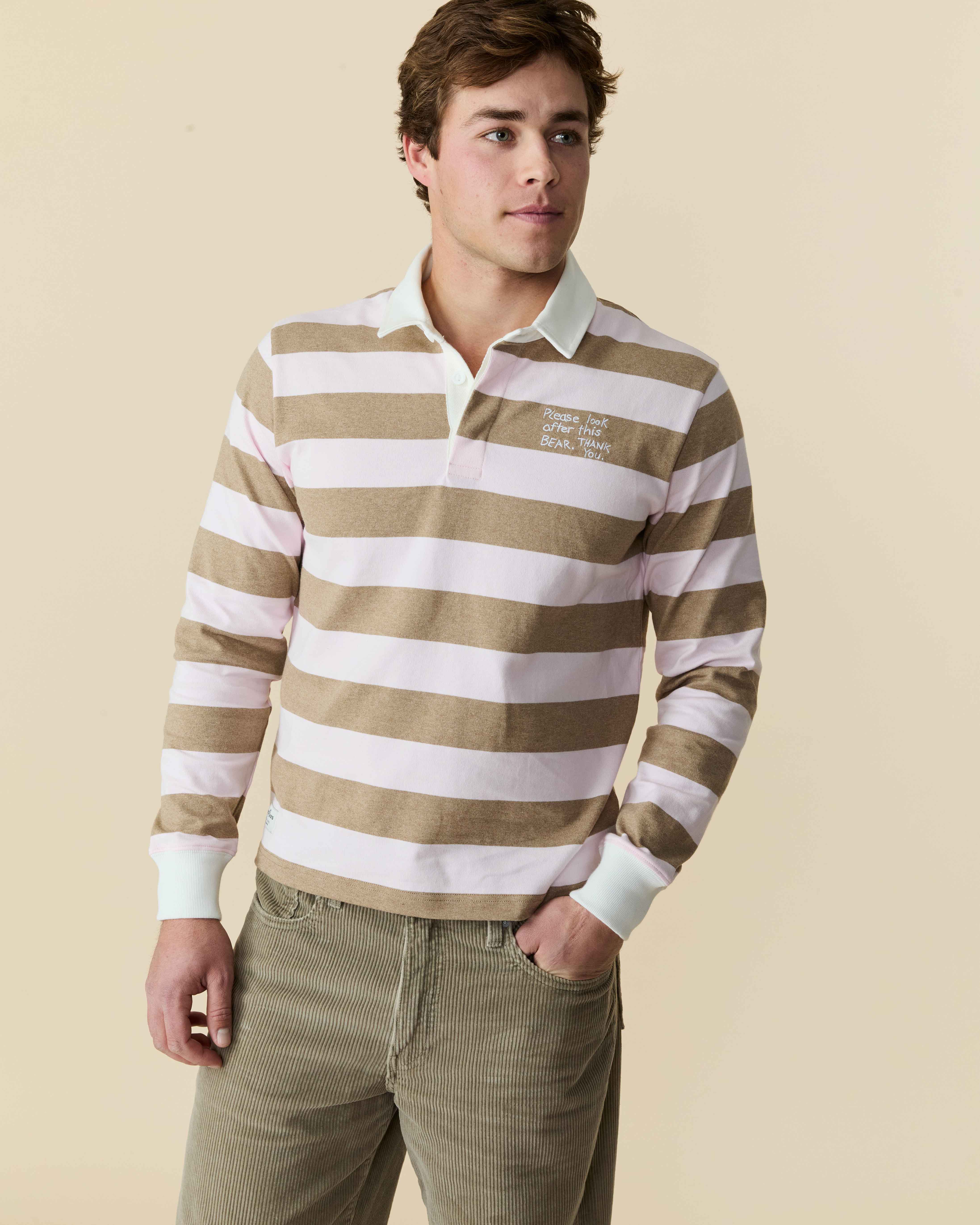 Paddington Rugby Pink Brown Stripe - Image 3