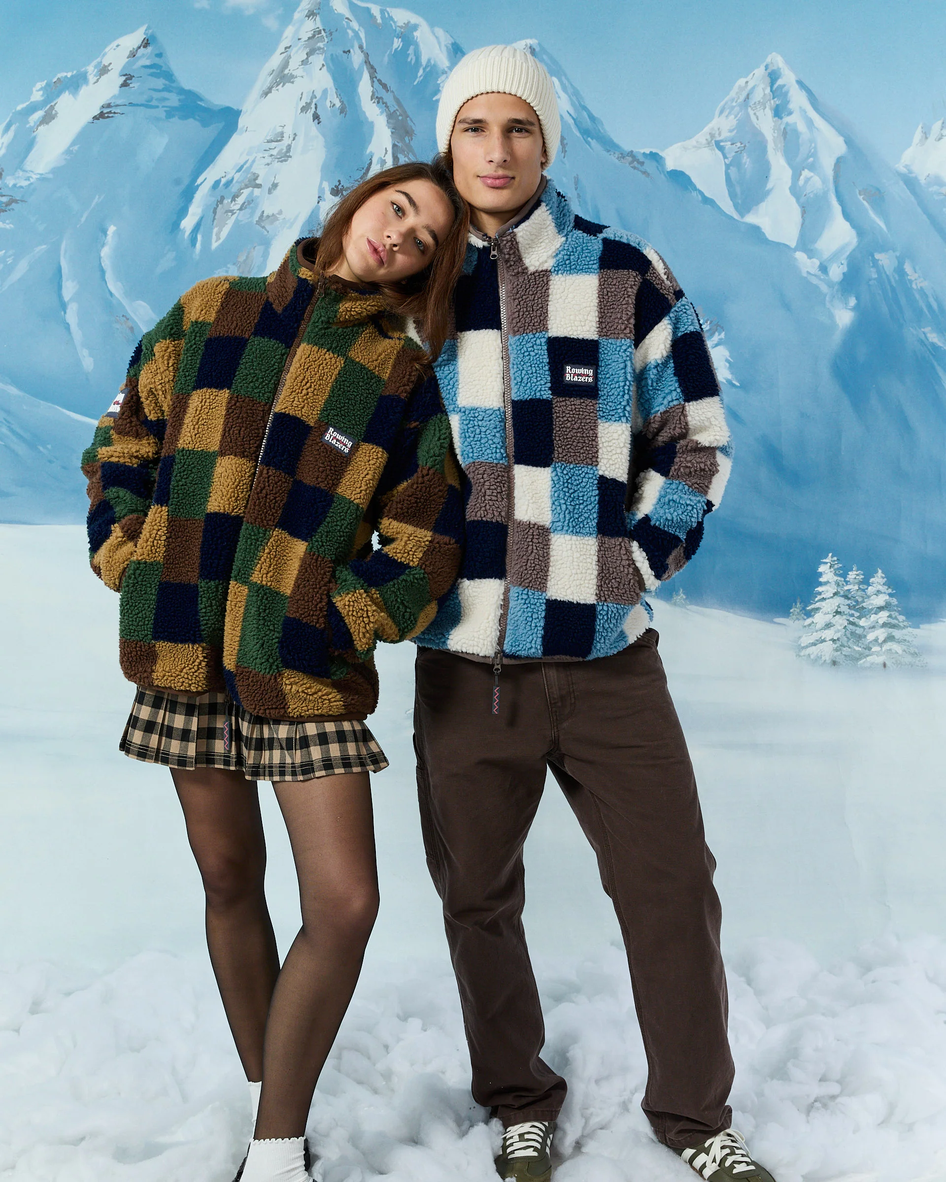Men's Patchwork Sherpa Jacket Blue Multi - Image 8