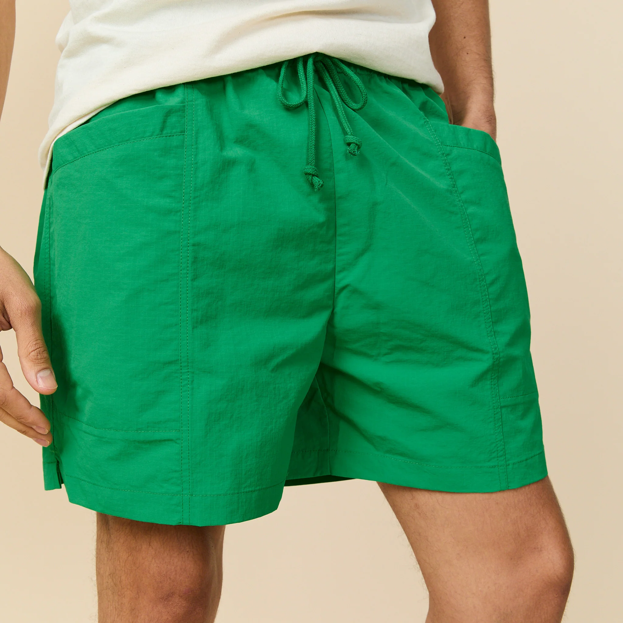 Men's Rip Stop Nylon Draw Shorts Bright Green - Image 2
