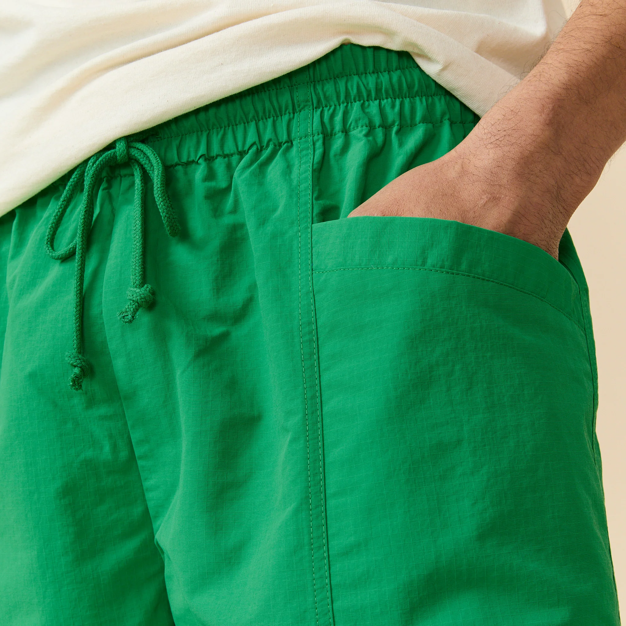 Men's Rip Stop Nylon Draw Shorts Bright Green - Image 4