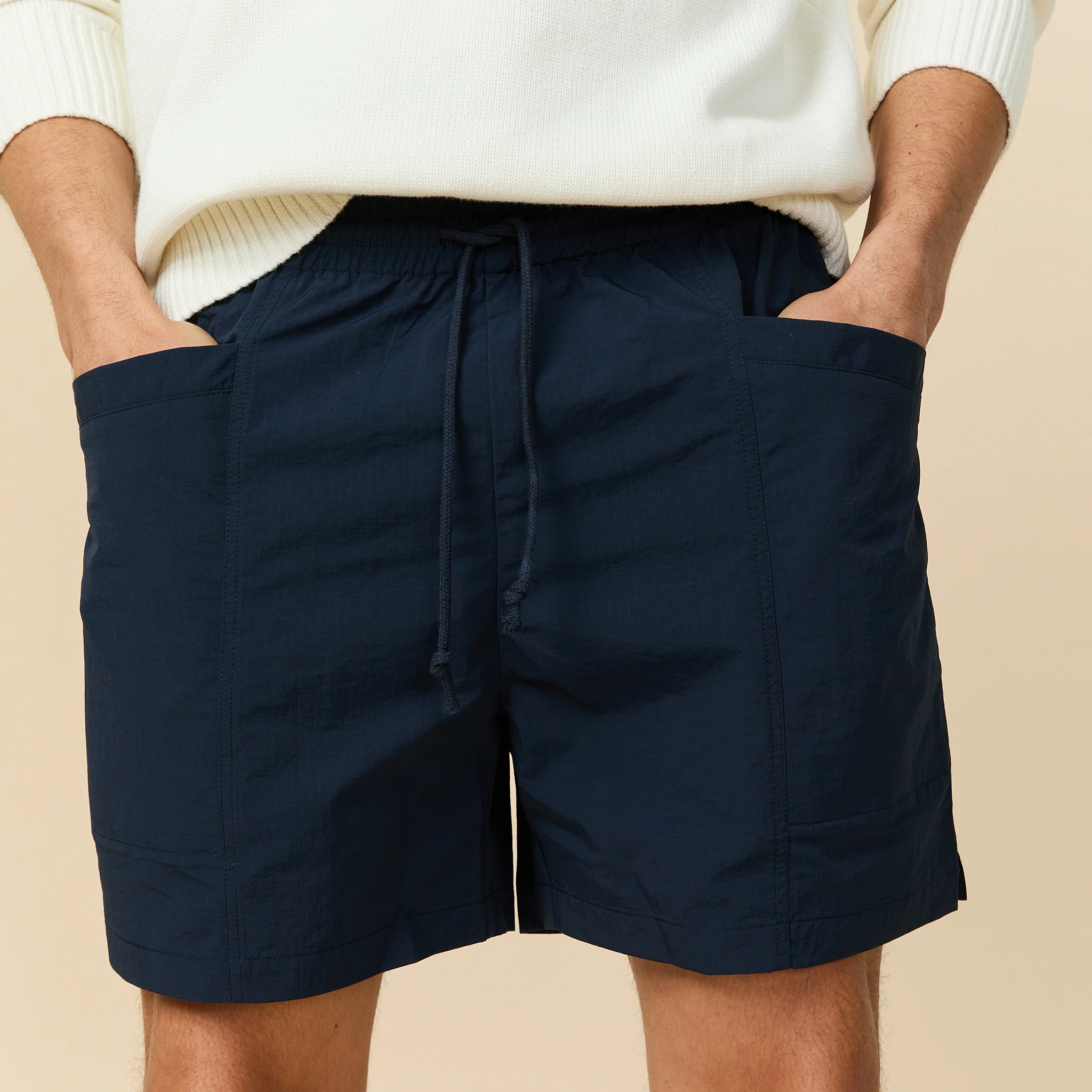 Men's Rip Stop Nylon Draw Shorts Classic Navy - Image 4