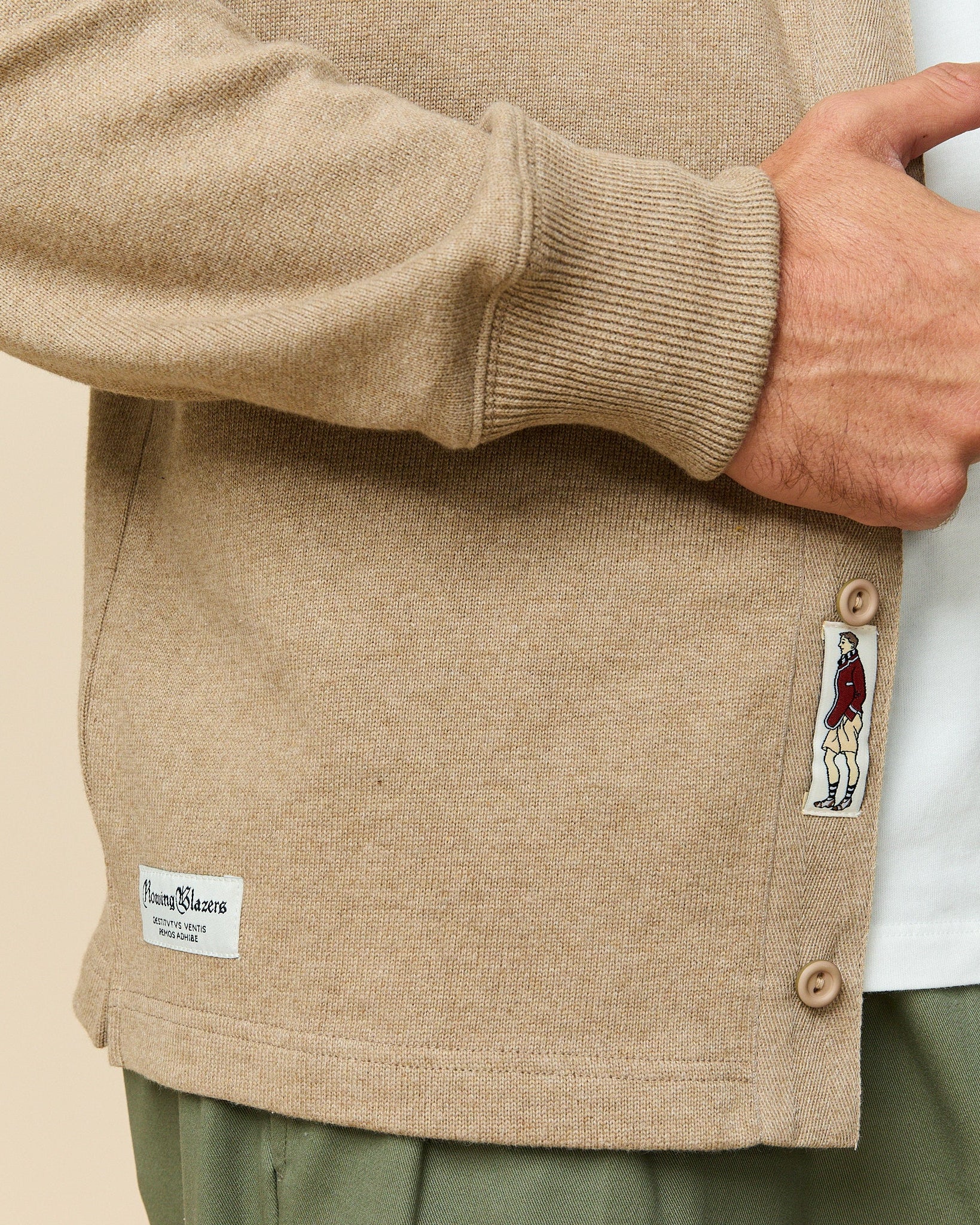 Men's Rugby Overshirt Khaki - Image 4