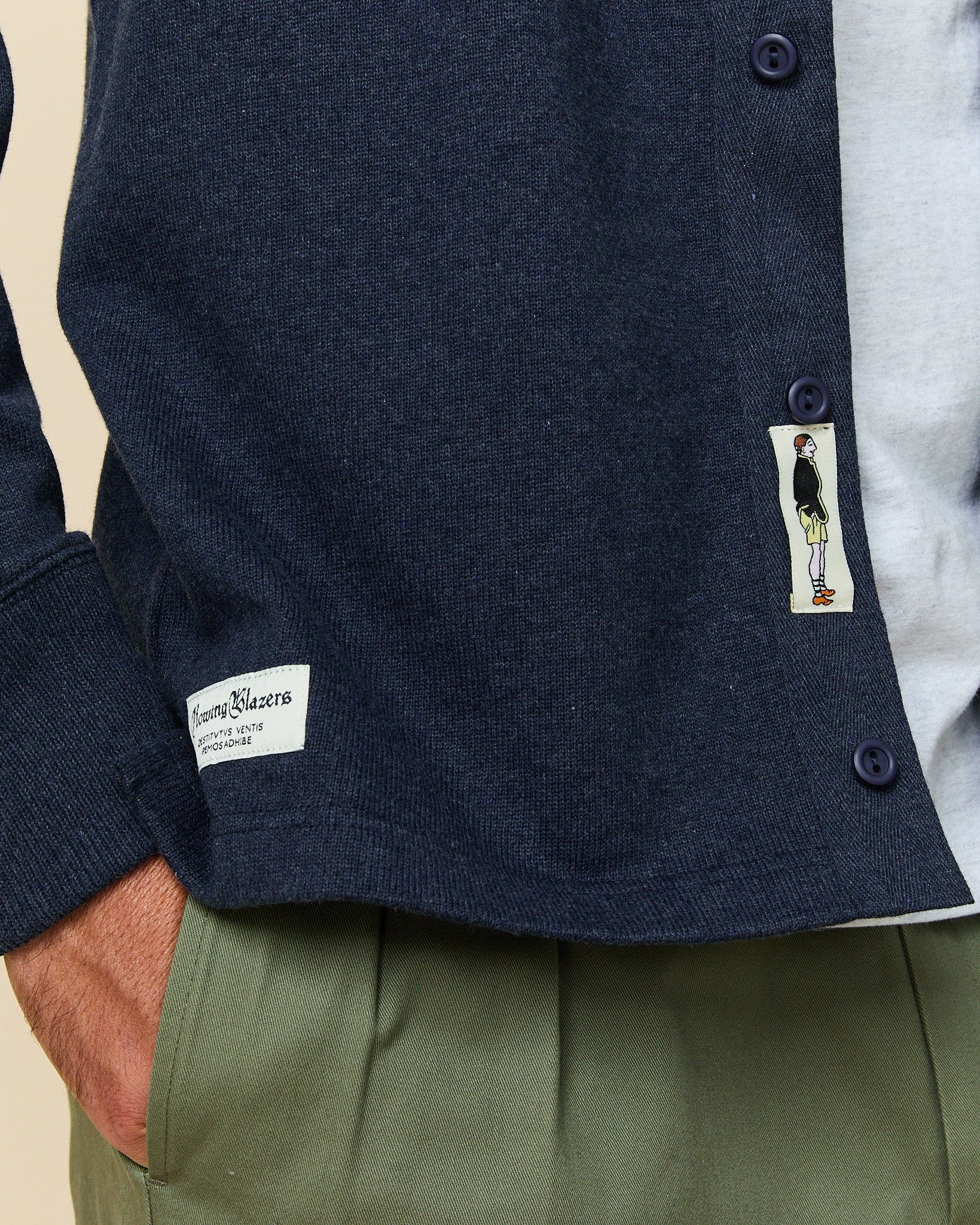 Men's Rugby Overshirt Navy - Image 4